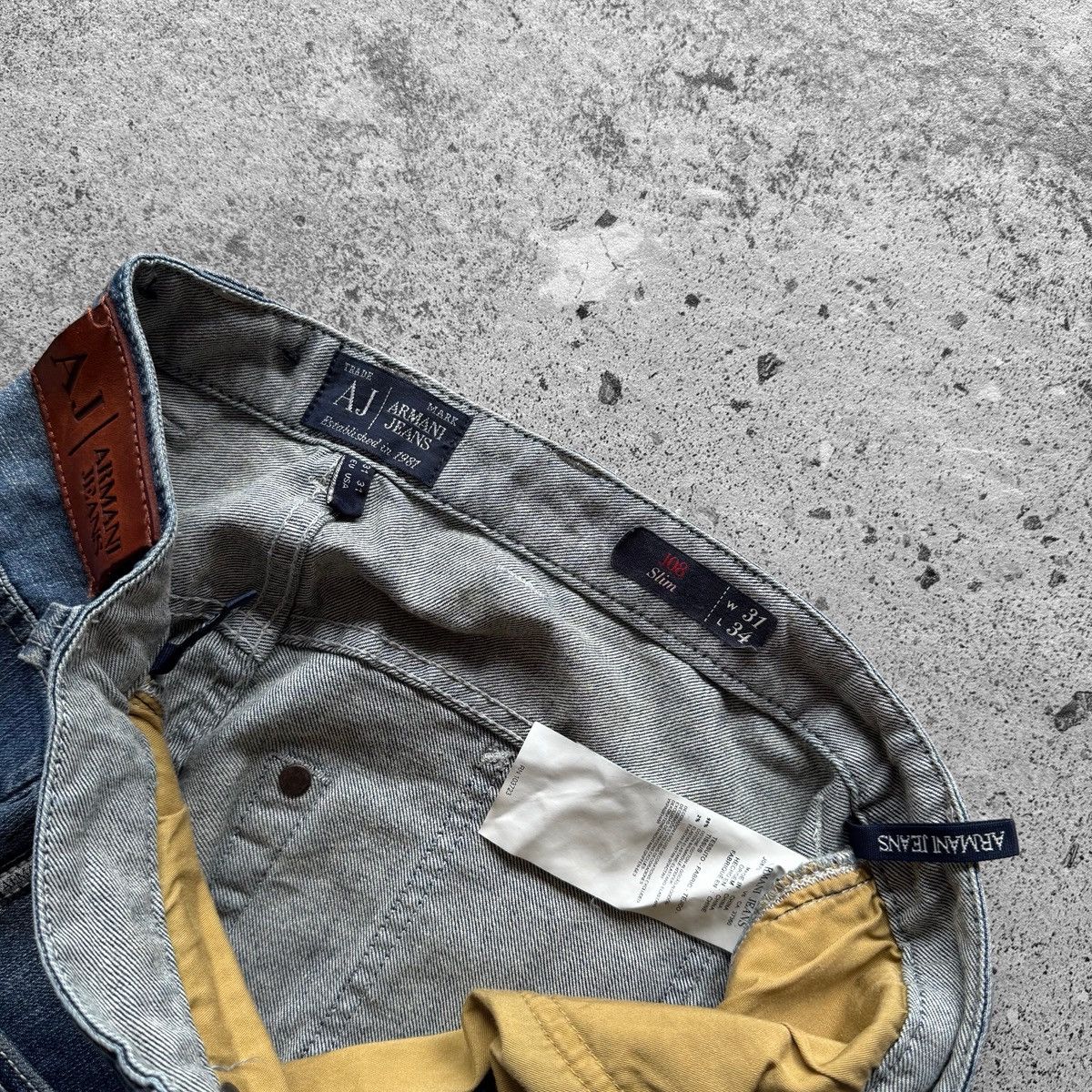 Armani × Emporio Armani Armani Mens Blue Denim Jeans Slim J08 Casual Button Closure Size US 31 - 8 Thumbnail
