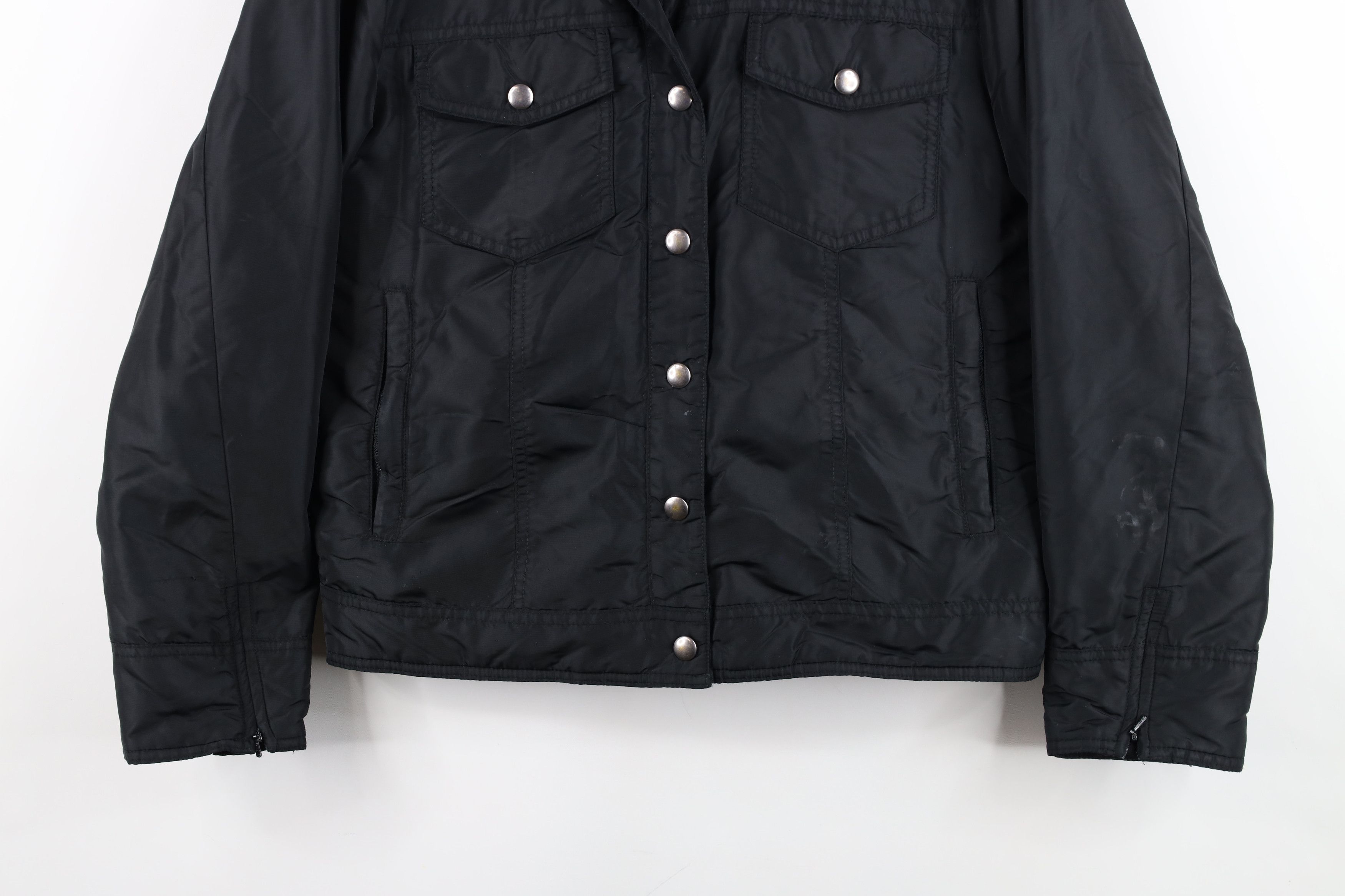 Gap Vintage 90s Y2K Gap Micro Puffer Bomber Jacket Black Size S / US 4 / IT 40 - 3 Thumbnail
