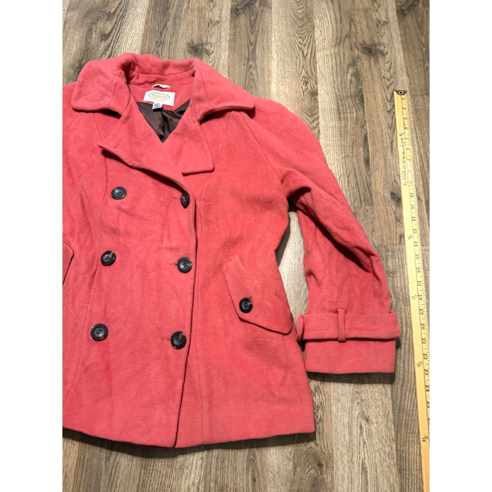 Talbots Talbots Womens Coat, Pea Coat, 100% Wool, Red, Button Up, Size 10, Regular, Dry Clean Only, Vintage No Size L / US 10 / IT 46 - 3 Thumbnail
