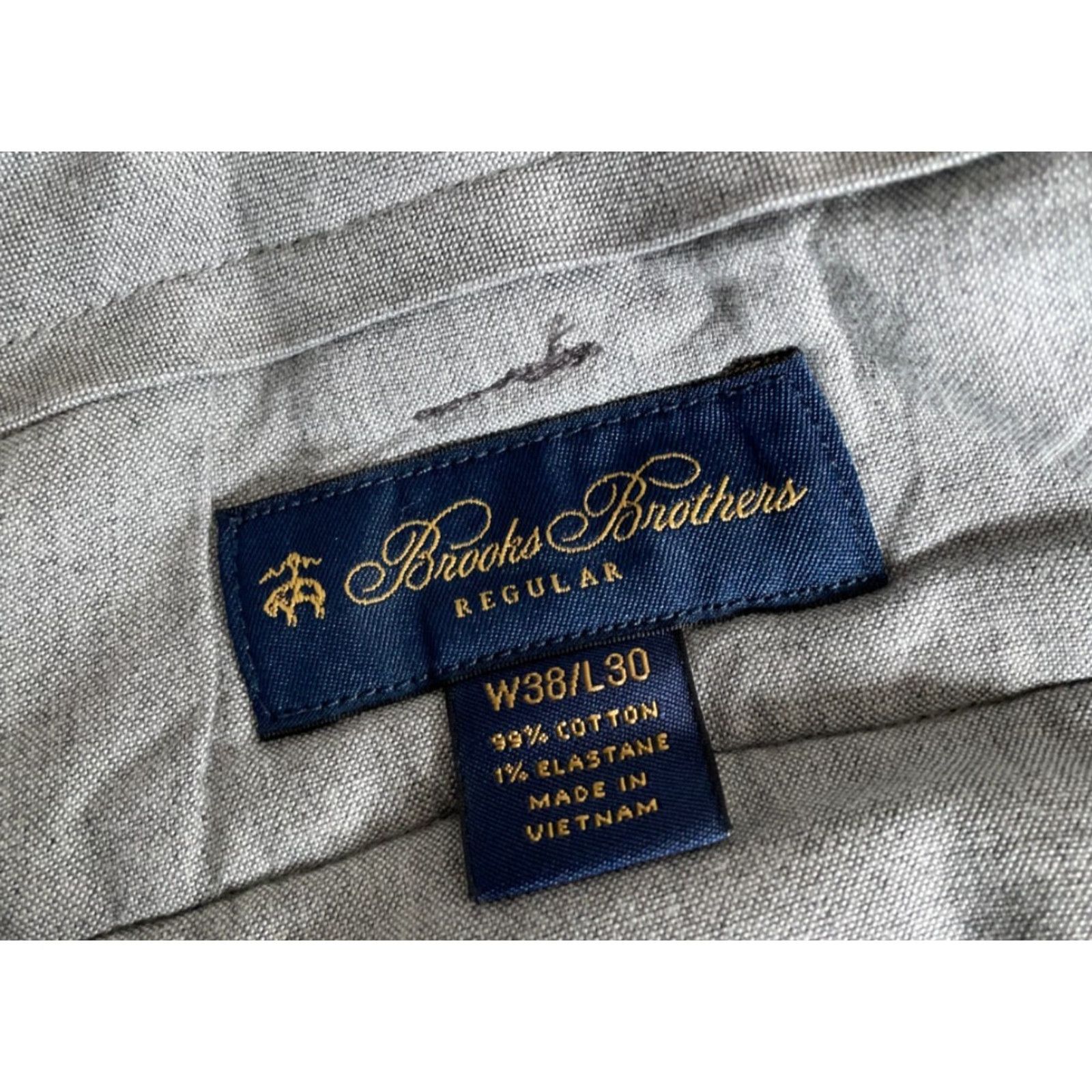 Brooks Brothers VINTAGE: No Brooks Brothers Corduroy Pants Men 38 x 30 Gray Flat Front Wide Wale Tapered Cotton Elastane Buckle Zip Fly Chino 90s Preppy Retro Mens Size US 38 / EU 54 - 3 Thumbnail