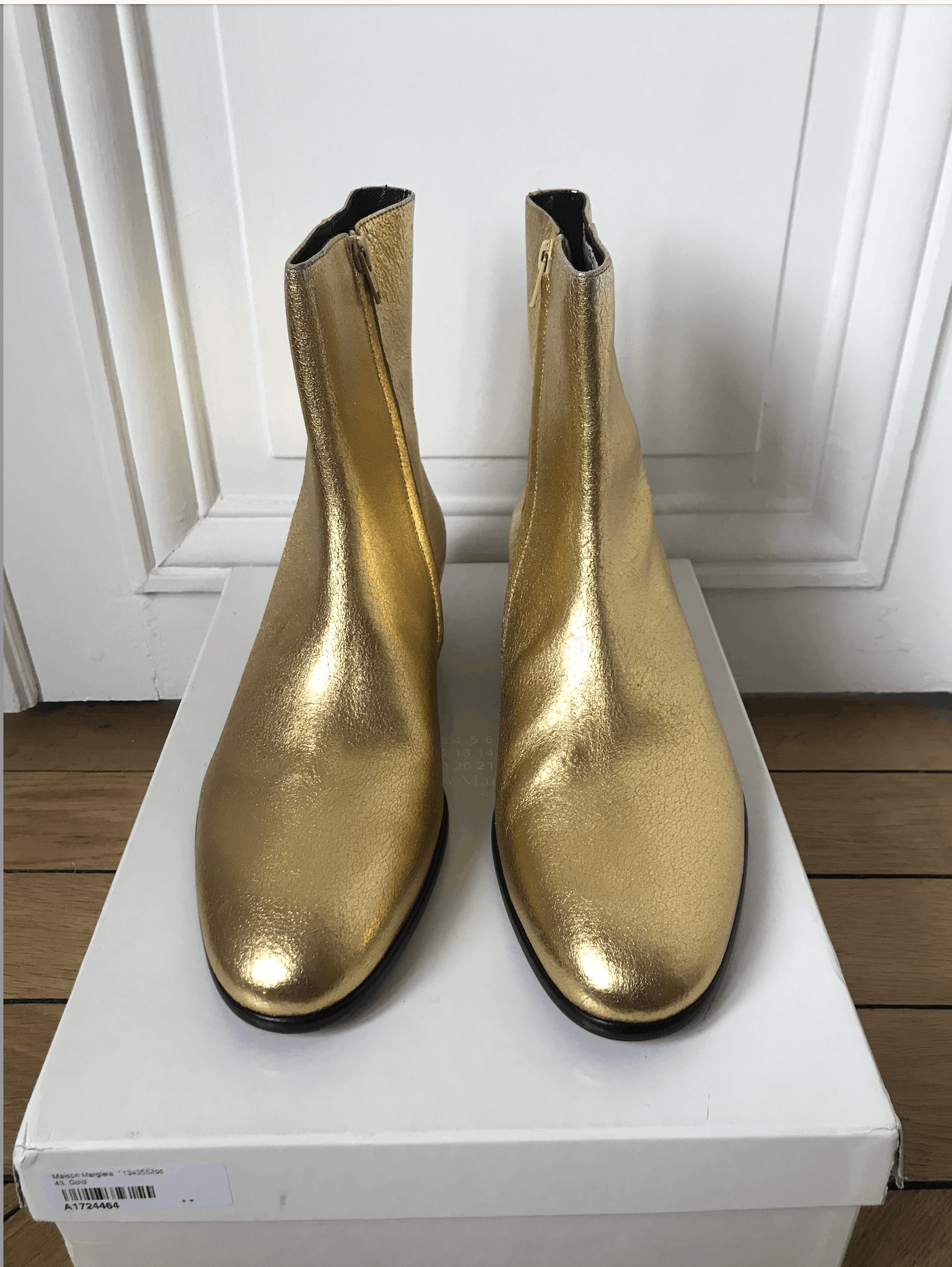 Maison Margiela Tuxedo Gold boots | Grailed