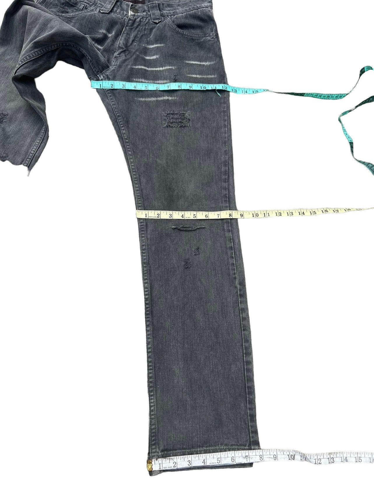 TMT Vintage TMT Japan Rips Distressed Sun Fade Black Denim Jeans Size US 31 - 4 Thumbnail