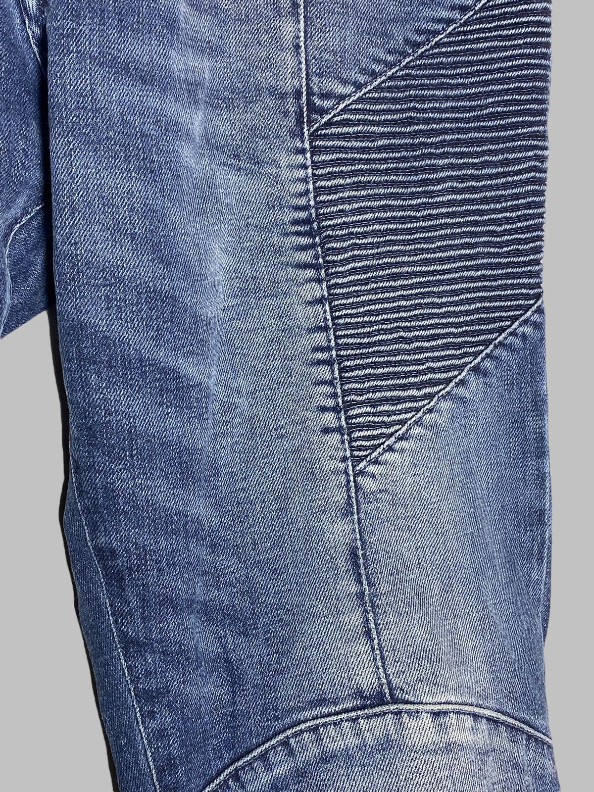 Pierre Balmain 🔥 PIERRE BALMAIN MOTO BIKER DENIM Y2K RARE DISTRESSED JEANS Size US 34 / EU 50 - 8 Thumbnail