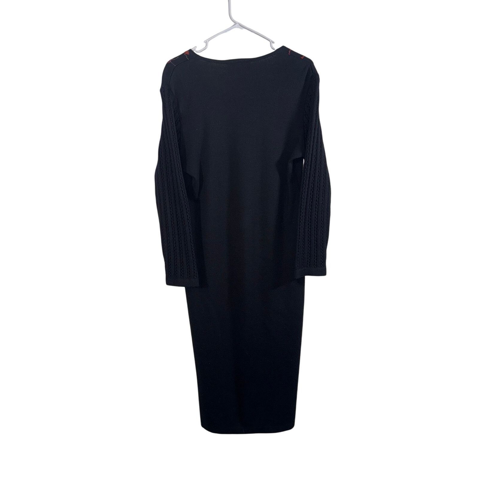 Vintage Vintage Carole Little Knit Sweater Dress Embroidered Size L / US 10 / IT 46 - 3 Thumbnail