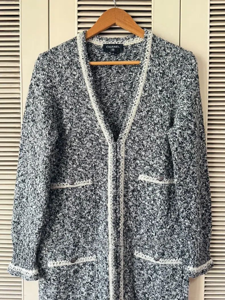 Chanel Chanel Black and white colour-block knitted cardigan coat Size XS / US 0-2 / IT 36-38 - 3 Thumbnail