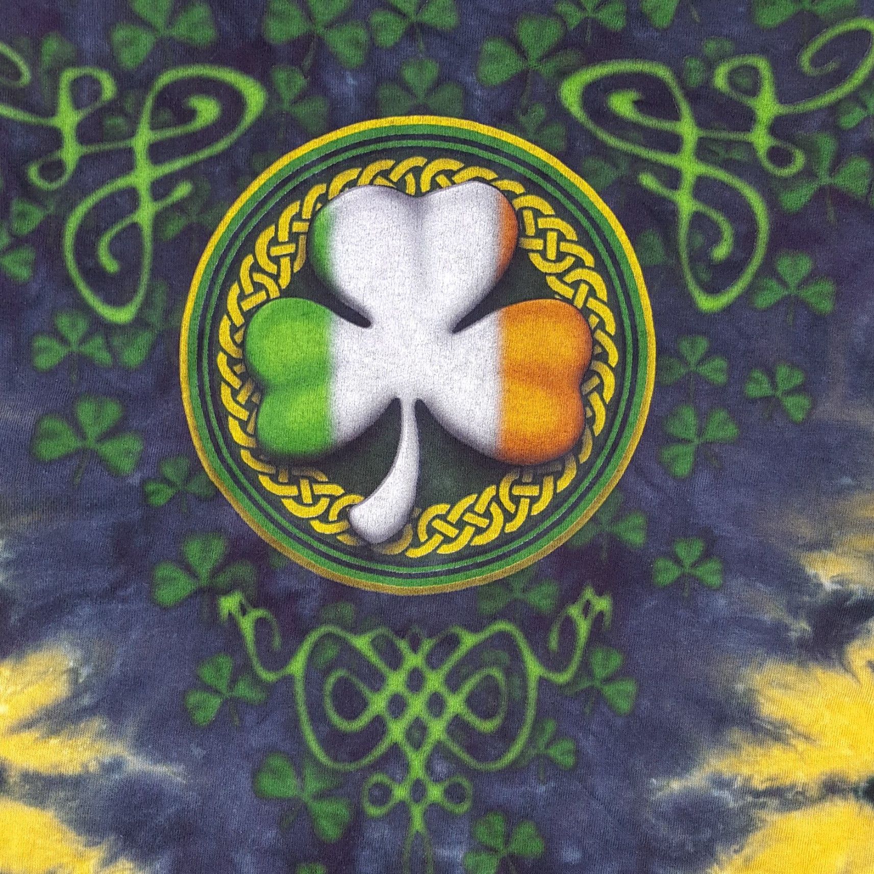 Vintage Vintage Shamrock Irish Clover Tie-Dye Men's Size XL Celtic T Shirt Ireland Green Size US XL / EU 56 / 4 - 3 Thumbnail