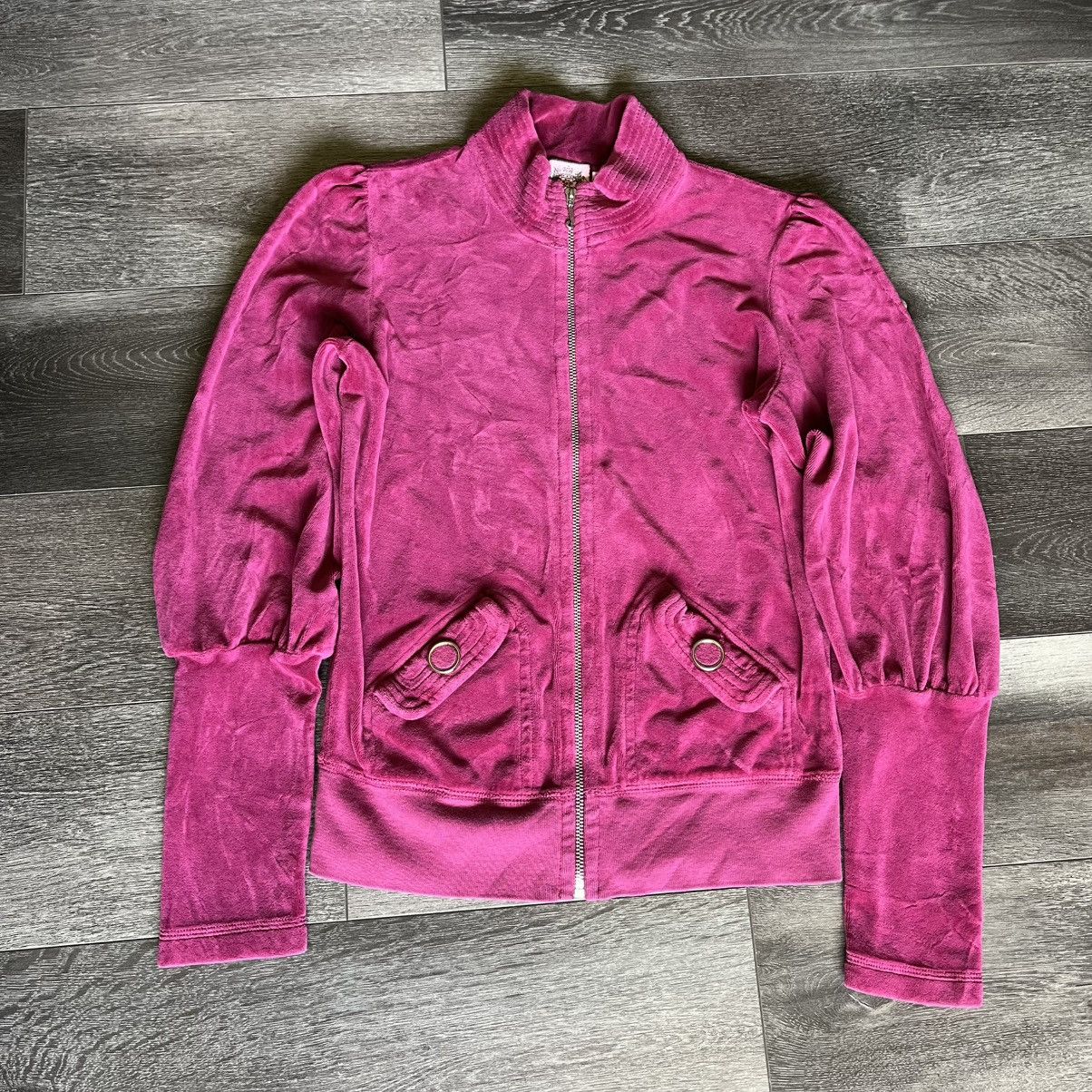 Juicy Couture × Juicy Couture Jeans × Vintage Vintage 2000s Juicy Couture Puff Sleeve Velour Track Jacket Size M / US 6-8 / IT 42-44 - 1 Thumbnail