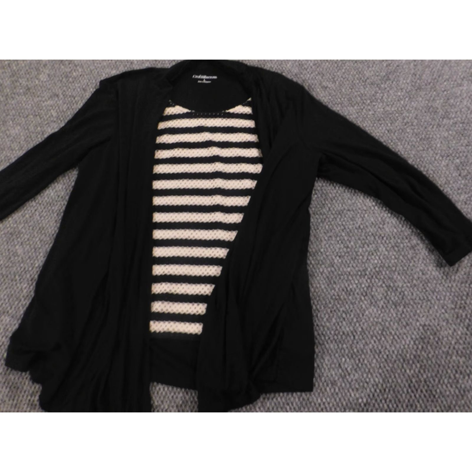 Croft & Barrow Croft & Barrow Womens Sweater Large Black Pullover Knit Turtleneck Long Sleeve Embroidered Rayon Spandex Size L / US 10 / IT 46 - 3 Thumbnail