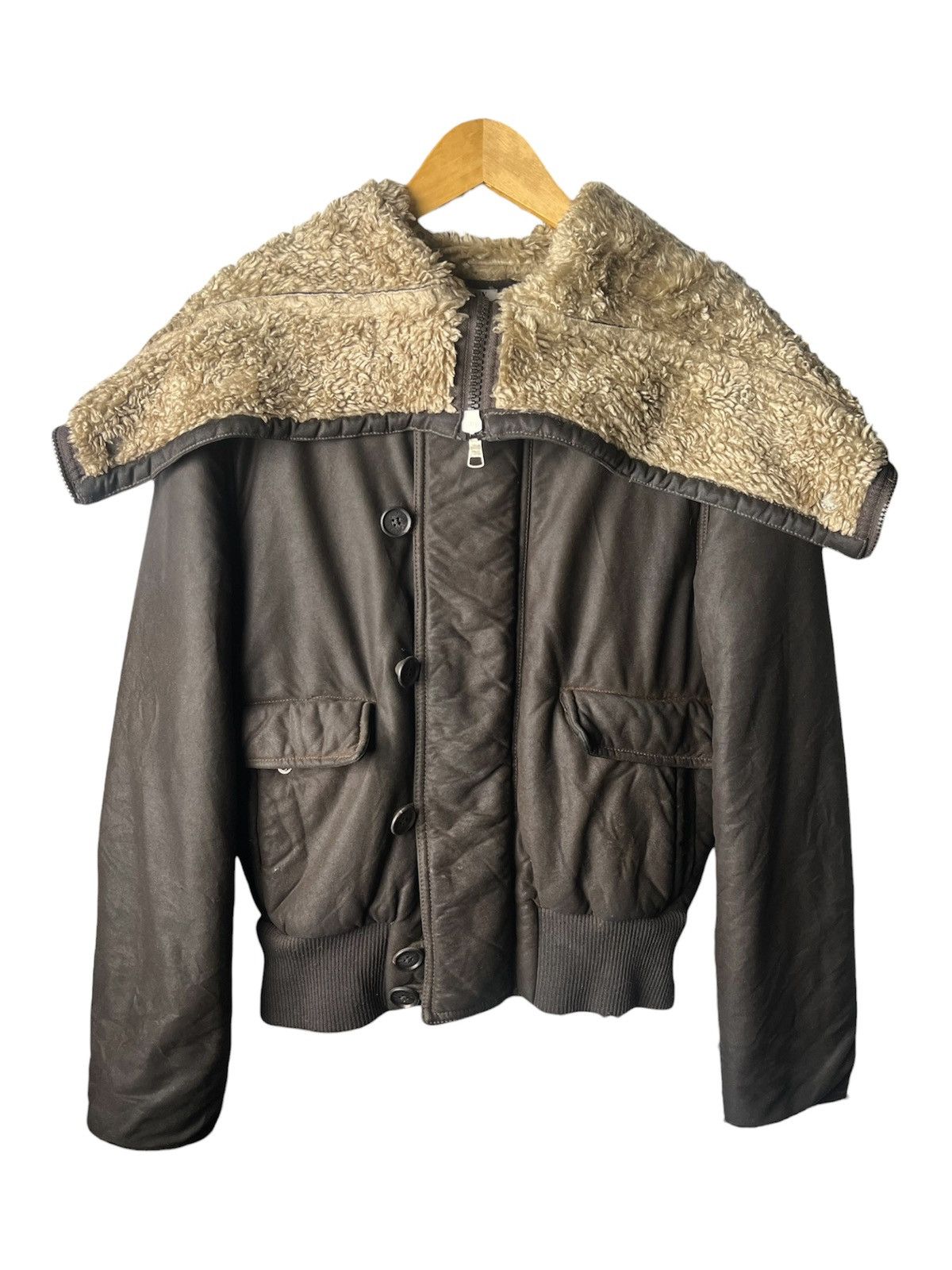 Emporio Armani Vintage Armani Exchange Waxed Fur N2B Jacket Split Hood Size US S / EU 44-46 / 1 - 1 Thumbnail