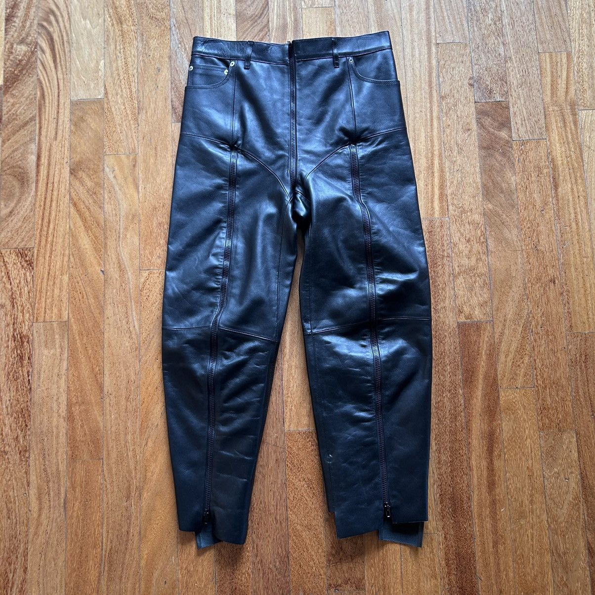 Schott Vetements Vetements x Schott Black Leather Biker Pants Grailed