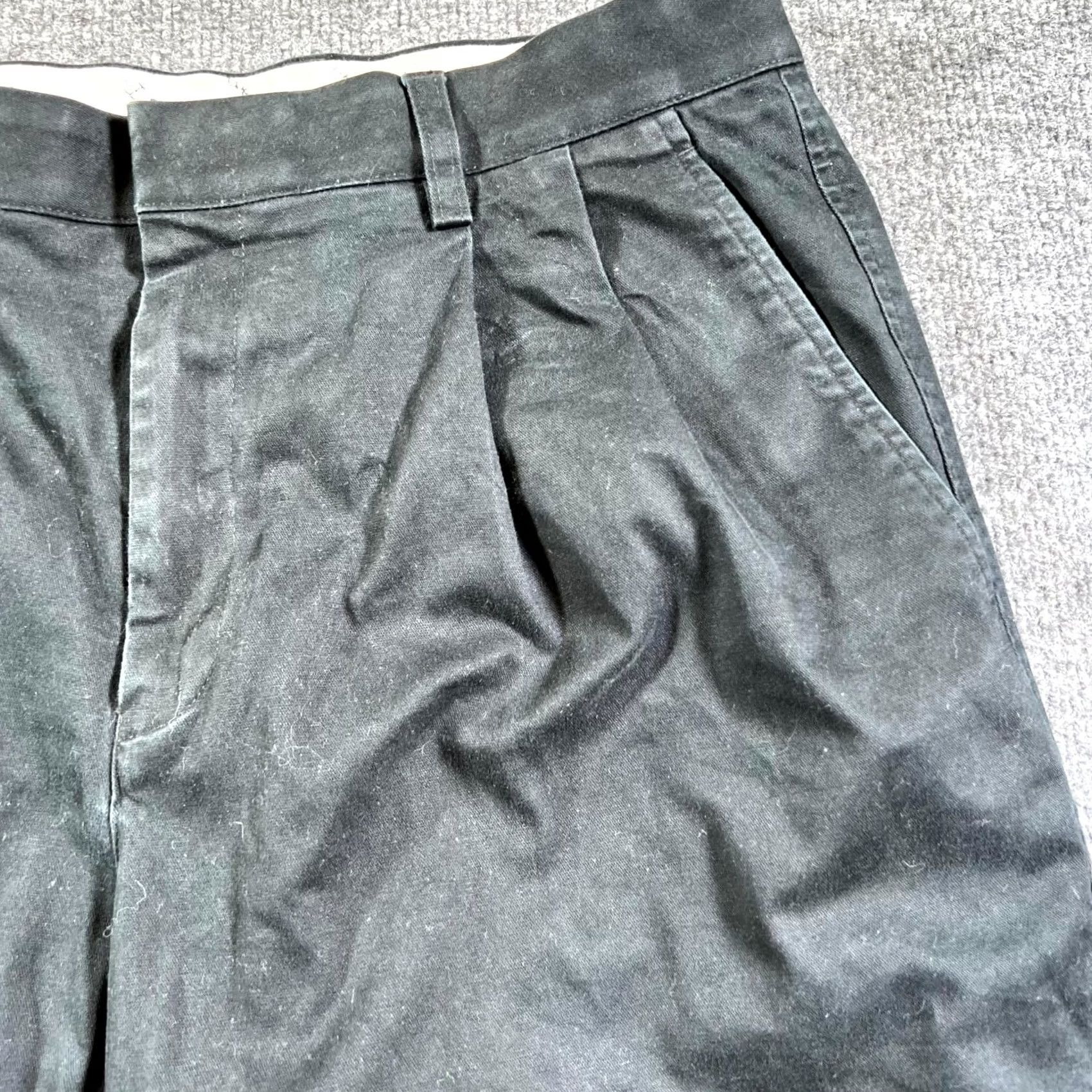 Vintage Bachrach Dress Pants Men's 32x32 Black Pleated Front Trousers Classic Business Pants Size US 32 / EU 48 - 2 Thumbnail