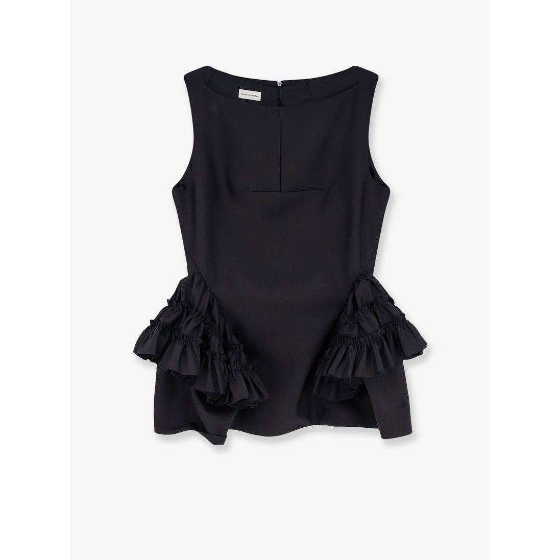 Dries Van Noten DRIES VAN NOTEN Casey Black Wool Silk Top New & Authentic (W Size XS / US 0-2 / IT 36-38 - 1 Thumbnail