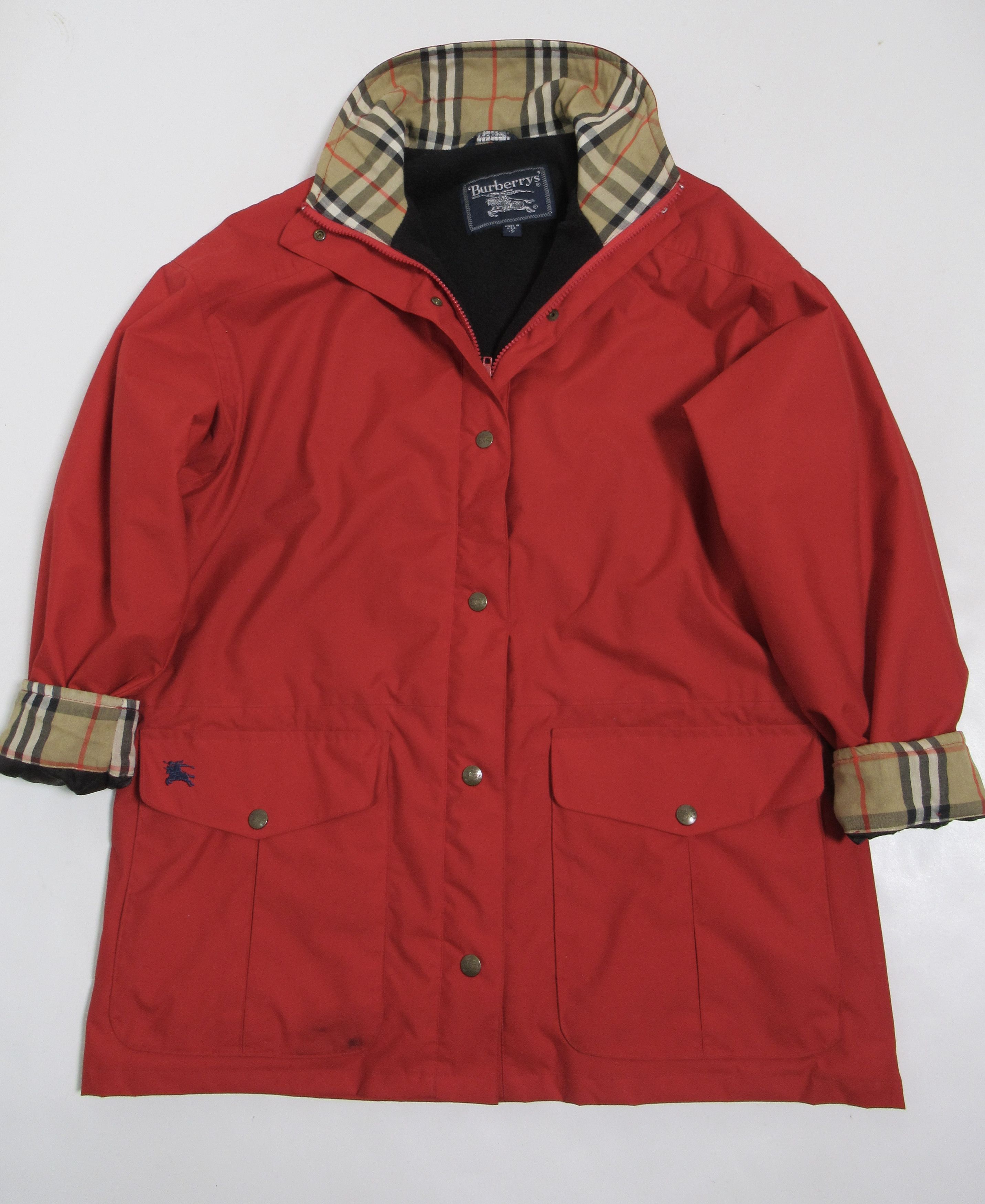 Burberry Burberrys Softshell Fleece Lining Jacket Red Made In U.S.A. Size US S / EU 44-46 / 1 - 5 Thumbnail