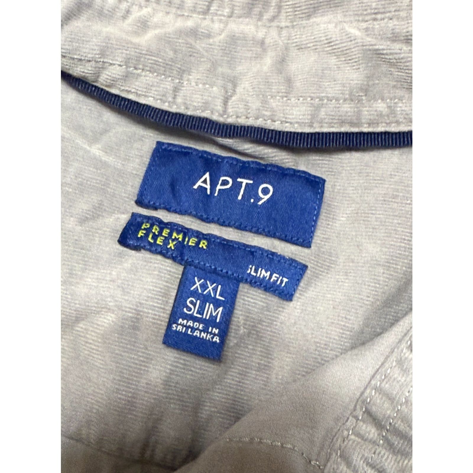 Apt. 9 Apt. 9 Shirt Men's XXL Gray Button Up Long Sleeve Slim Fit Premier Size US XXL / EU 58 / 5 - 5 Thumbnail