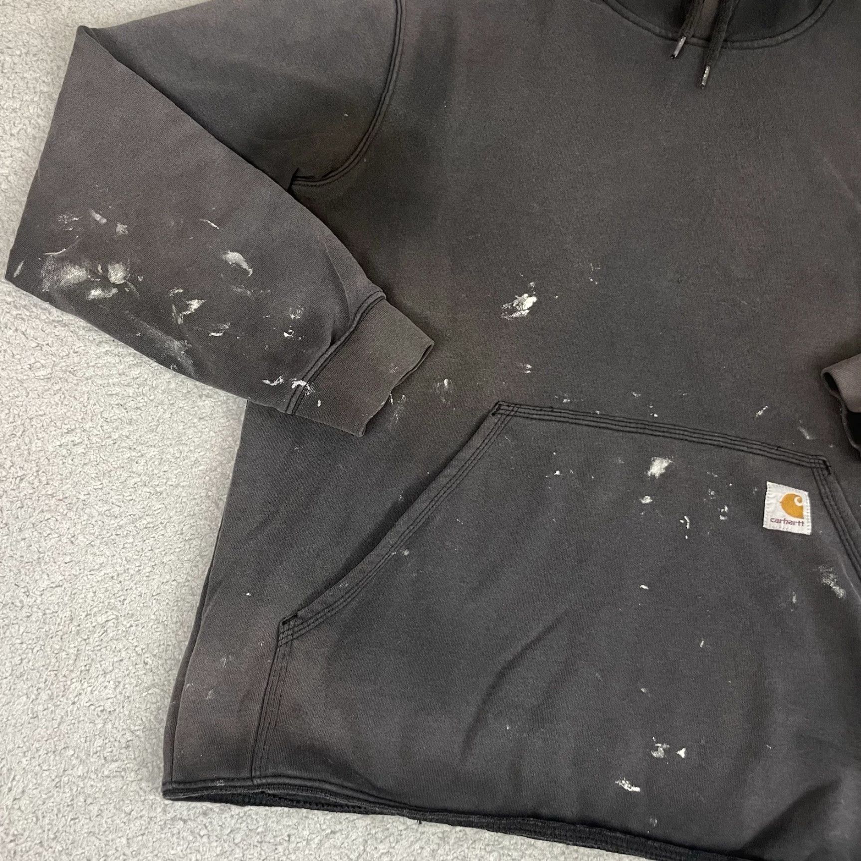 Carhartt VINTAGE Carhartt Sweatshirt Hoodie Adult Medium Black Distressed Faded Cropped Graphic M Mens Size US M / EU 48-50 / 2 - 5 Thumbnail