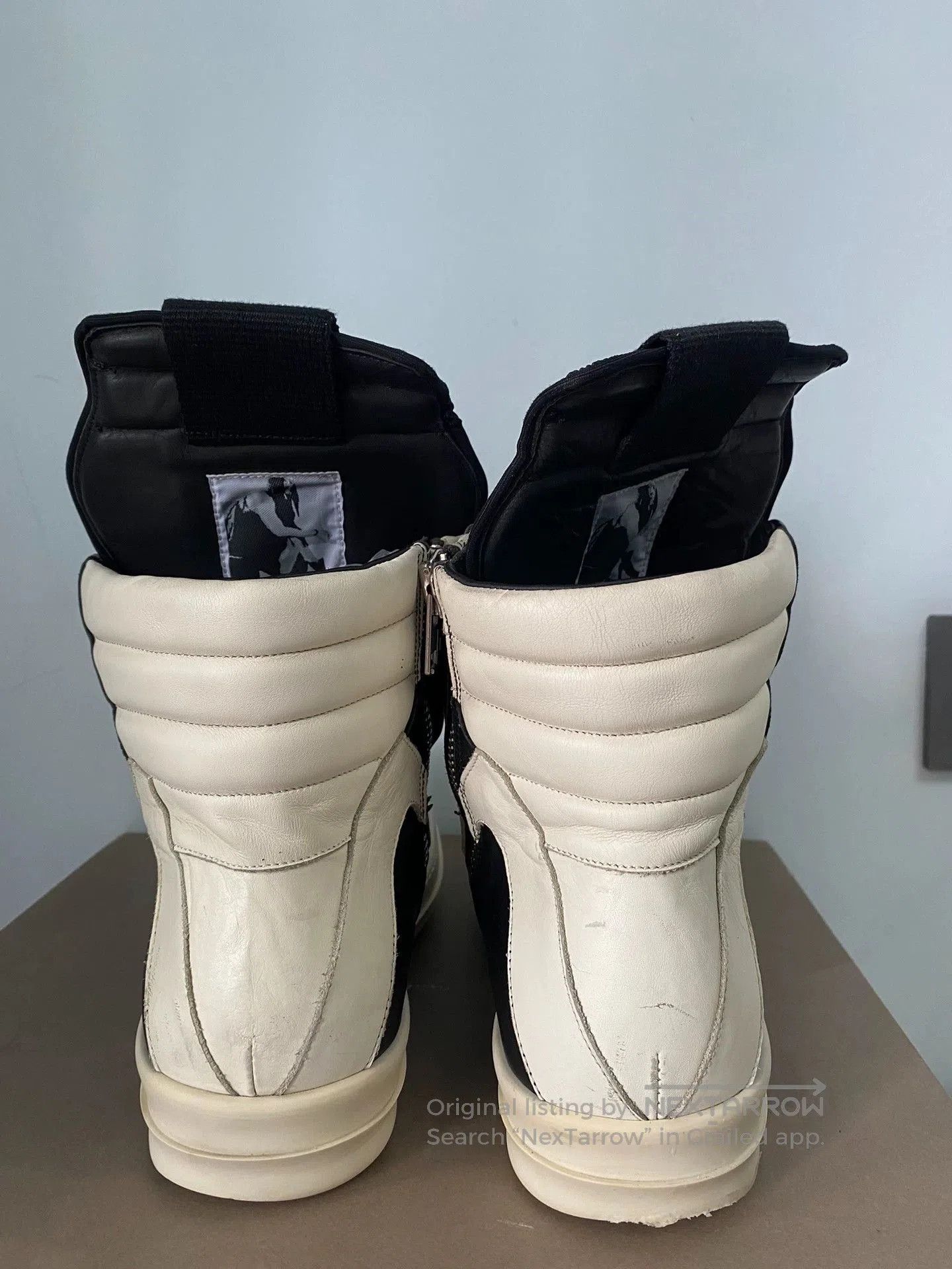Rick Owens rick owens black leather high-top sneakers. Size US 10 / EU 43 - 4 Thumbnail