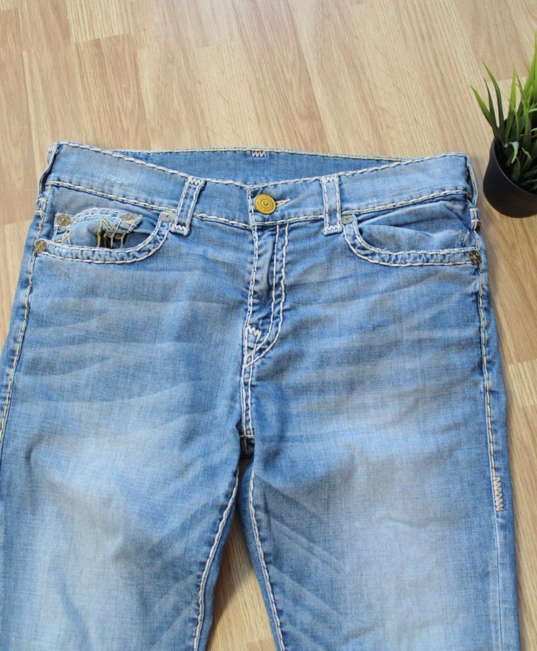 Japanese Brand 🔥 True Religion Rocco Relaxed Skinny Pants Jeans Y2K Logo Size US 34 / EU 50 - 6 Thumbnail
