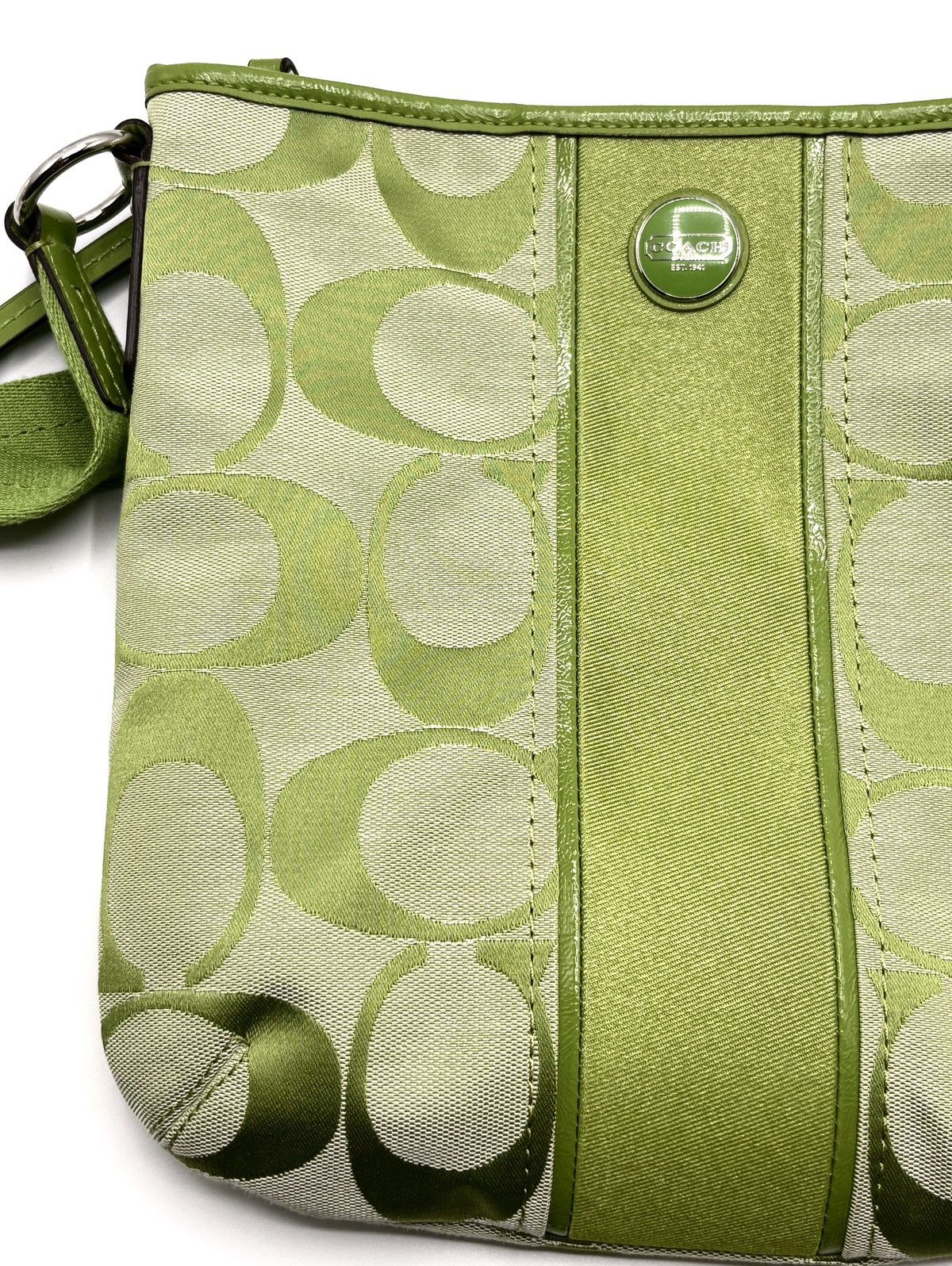Coach Coach 2013 Lime Green Canvas Crossbody Bag Size ONE SIZE - 7 Thumbnail