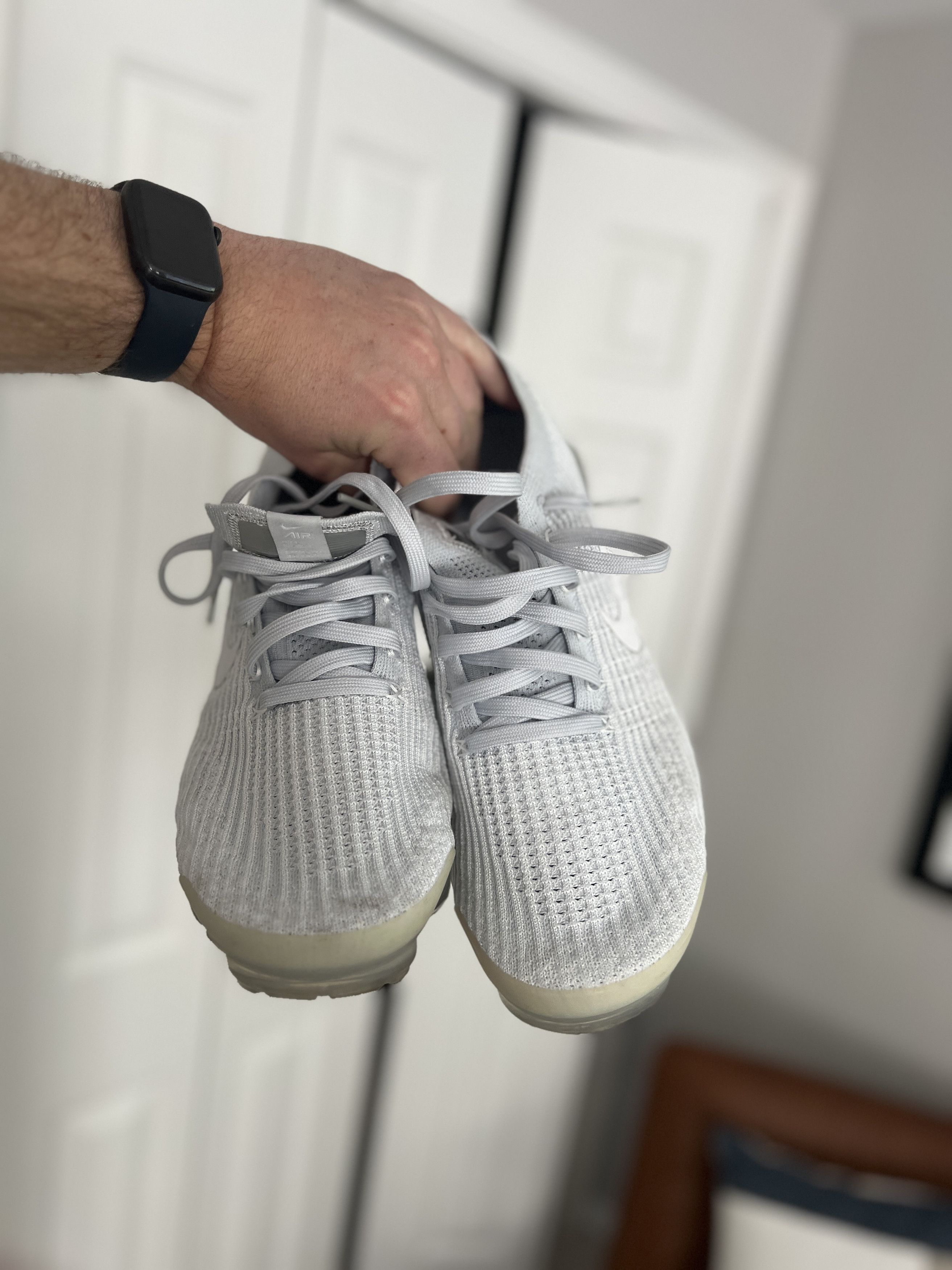 Nike *RARE* Nike Air VaporMax Flyknit 3 White Pure Platinum Size US 11.5 / EU 44-45 - 4 Thumbnail