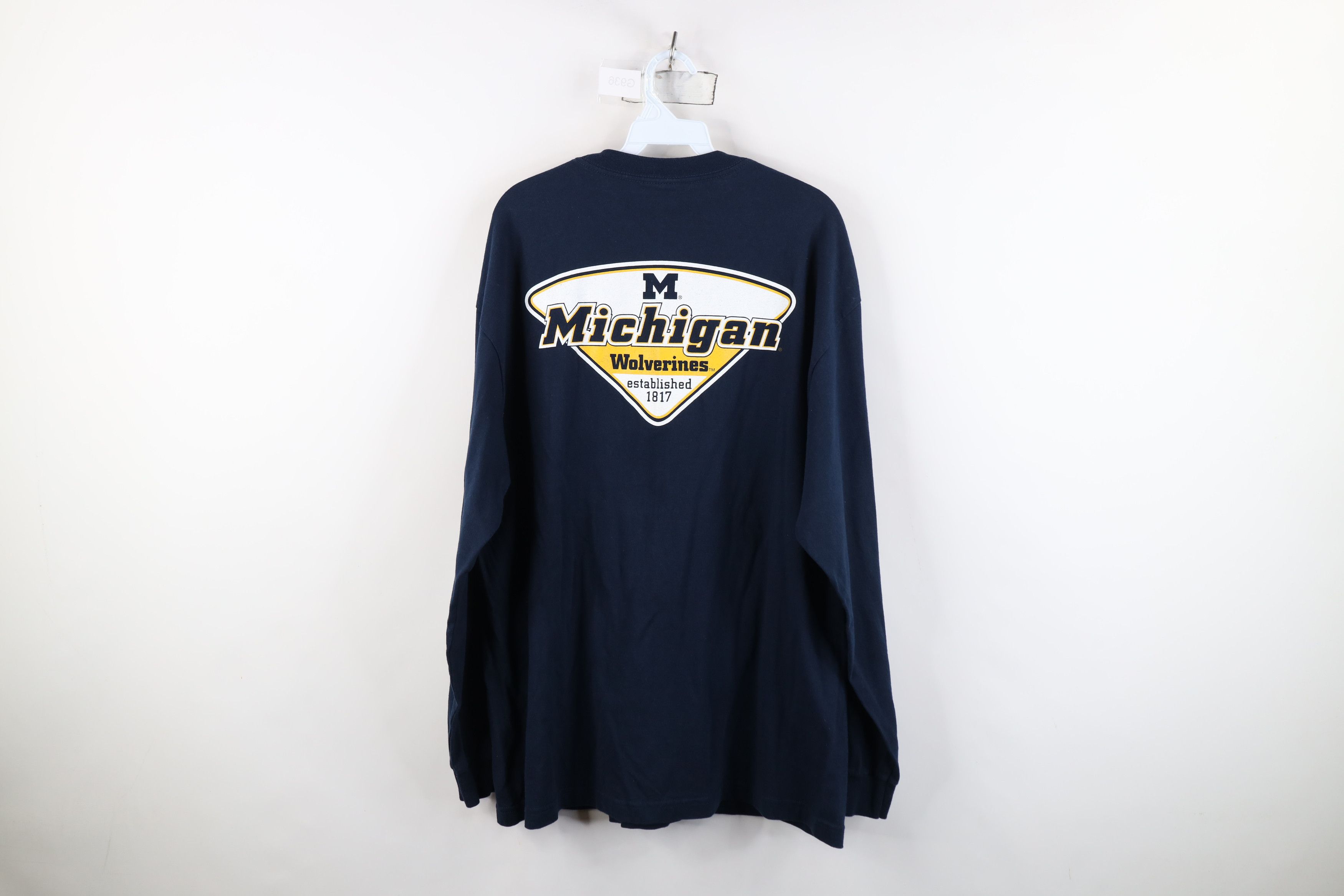 Vintage Vintage 90s University of Michigan Long Sleeve T-Shirt Size US L / EU 52-54 / 3 - 9 Thumbnail