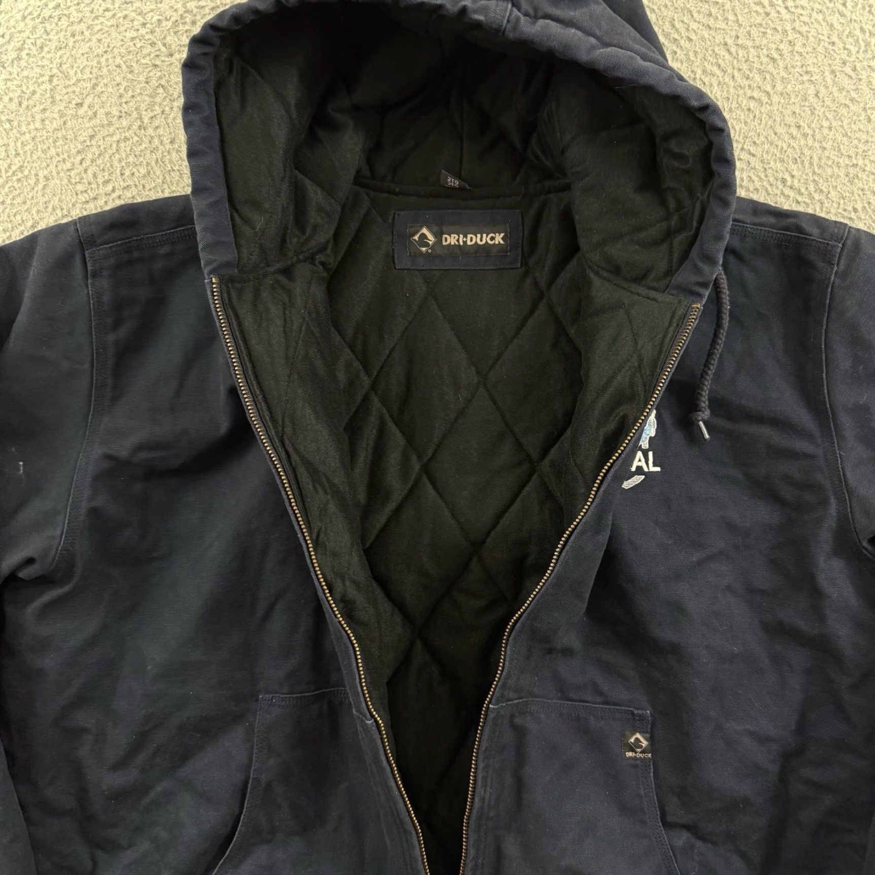 Carhartt VINTAGE Dri-Duck Mens Jacket Coat 2XL Blue Canvas Bomber Lined Zip Winter Casual Workwear 90s Outdoor USA Mens Size US XXL / EU 58 / 5 - 6 Thumbnail