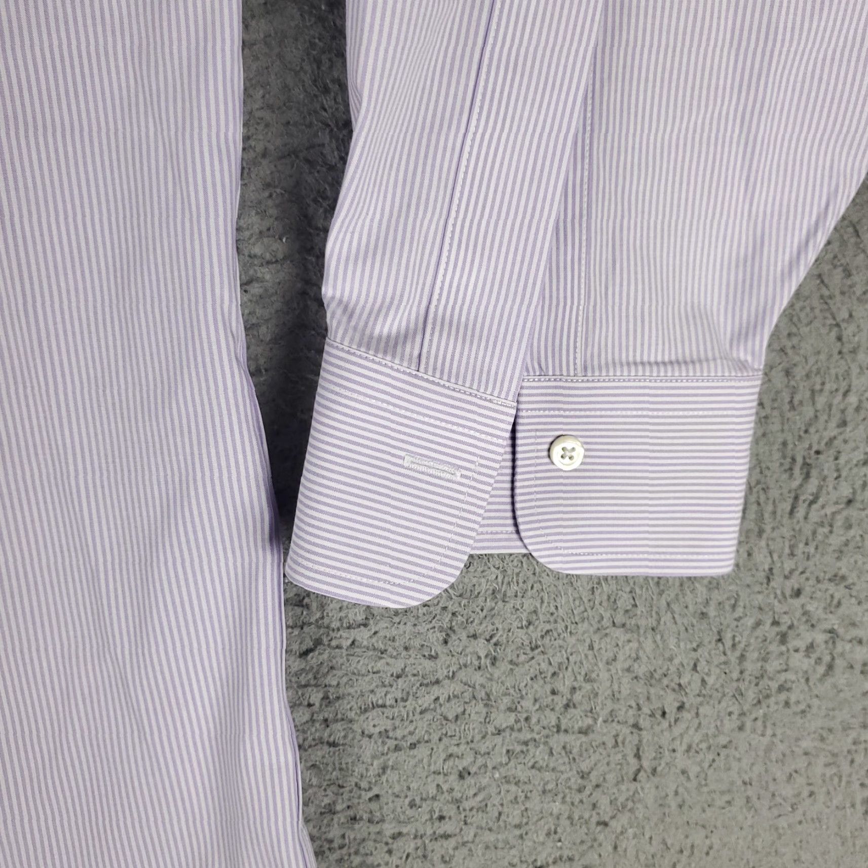 Brooks Brothers Brooks Brothers Dress Shirt Mens 17 Purple Striped Long Sleeve Button Up Regular Fit Size 46R - 4 Thumbnail
