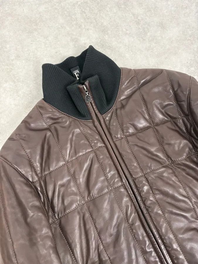 Gianfranco Ferre FW2008 Gianfranco Ferré Brown Quilted Bomber Leather Jacket Size US M / EU 48-50 / 2 - 5 Thumbnail
