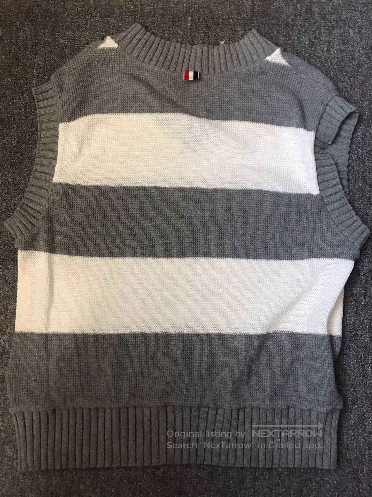 Thom Browne Thom Browne Gray White Striped Vest. Size US L / EU 52-54 / 3 - 6 Thumbnail