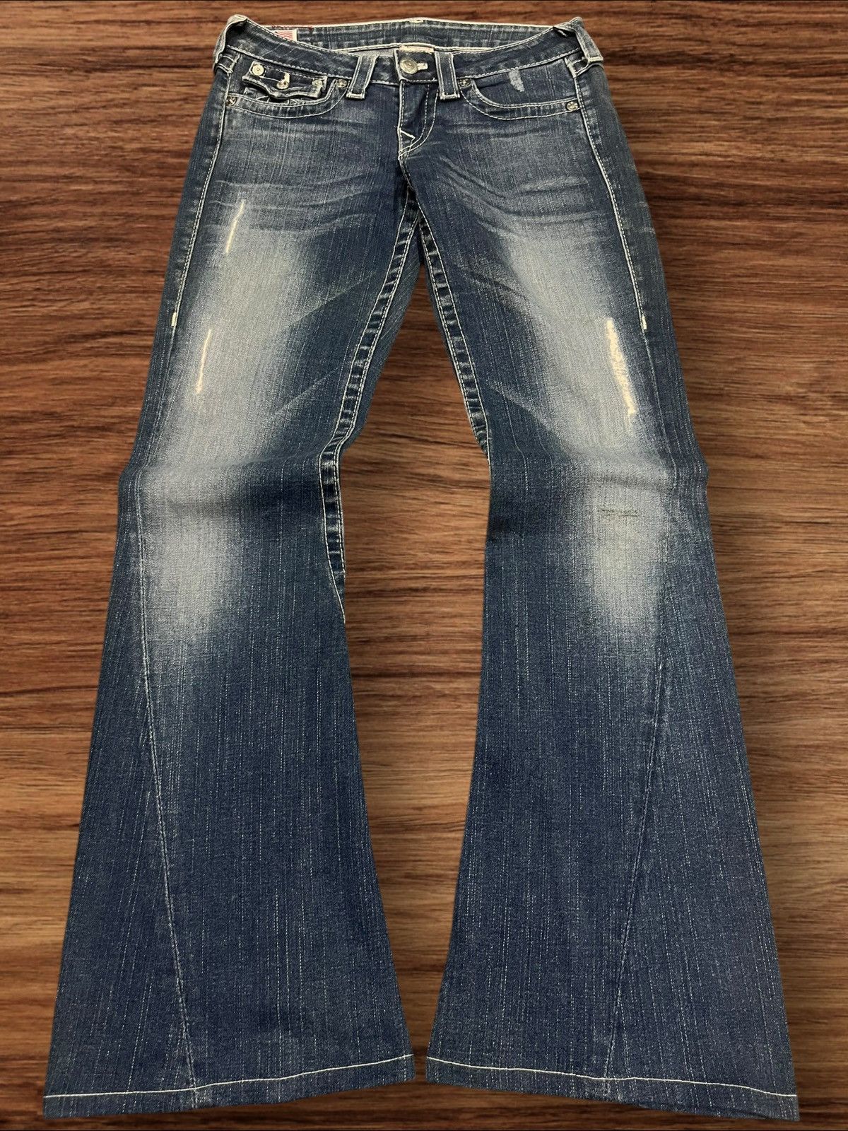 True Religion Vintage True Religion Joey Flare Style Distressed Jeans Size 27" / US 4 / IT 40 - 1 Thumbnail