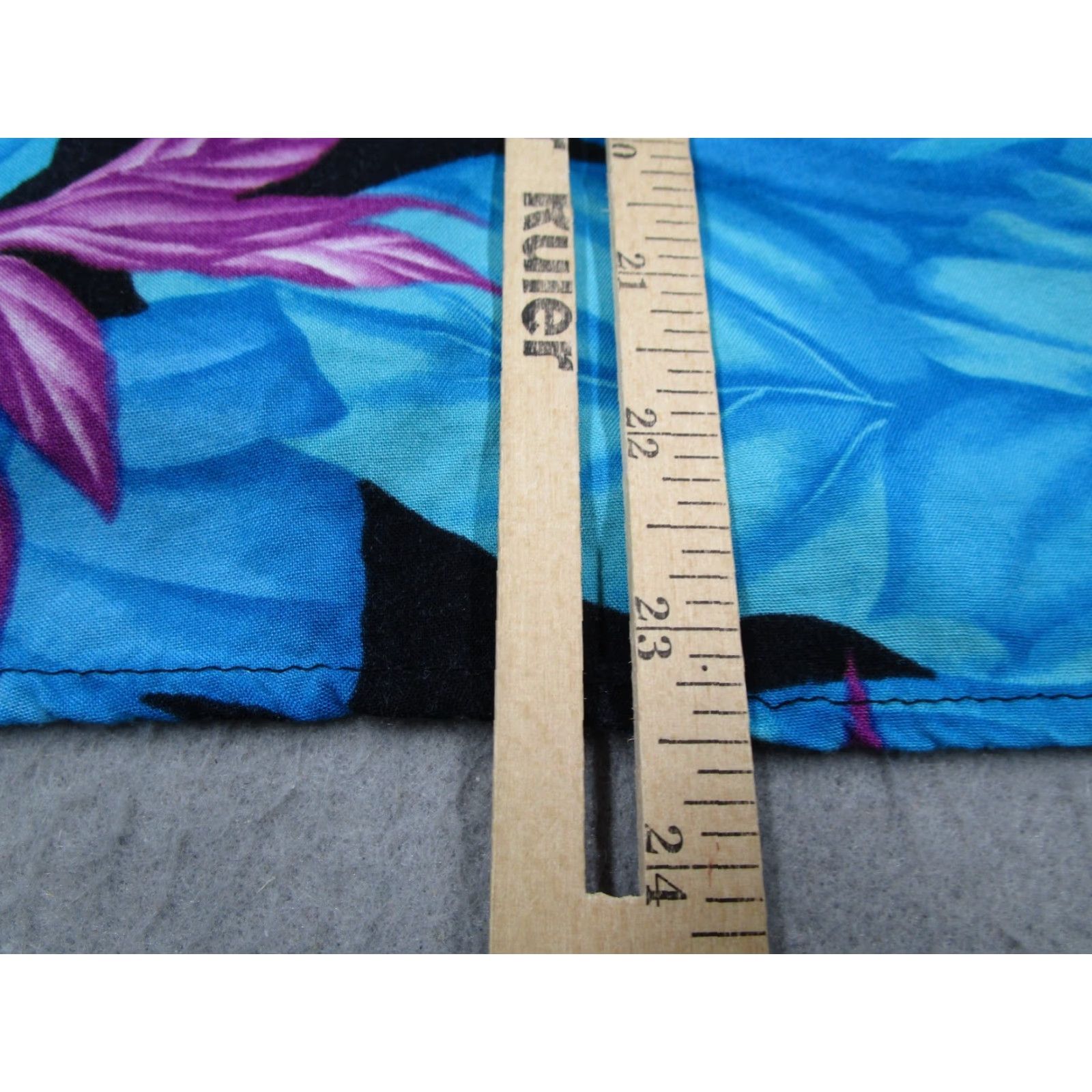 Vintage Vintage By Krush Women's 16 Blue Floral Short Sleeve Button-Up Shirt Hawaii 60s 70s 80s Retro Size XXL / US 16-18 / IT 52-54 - 7 Thumbnail