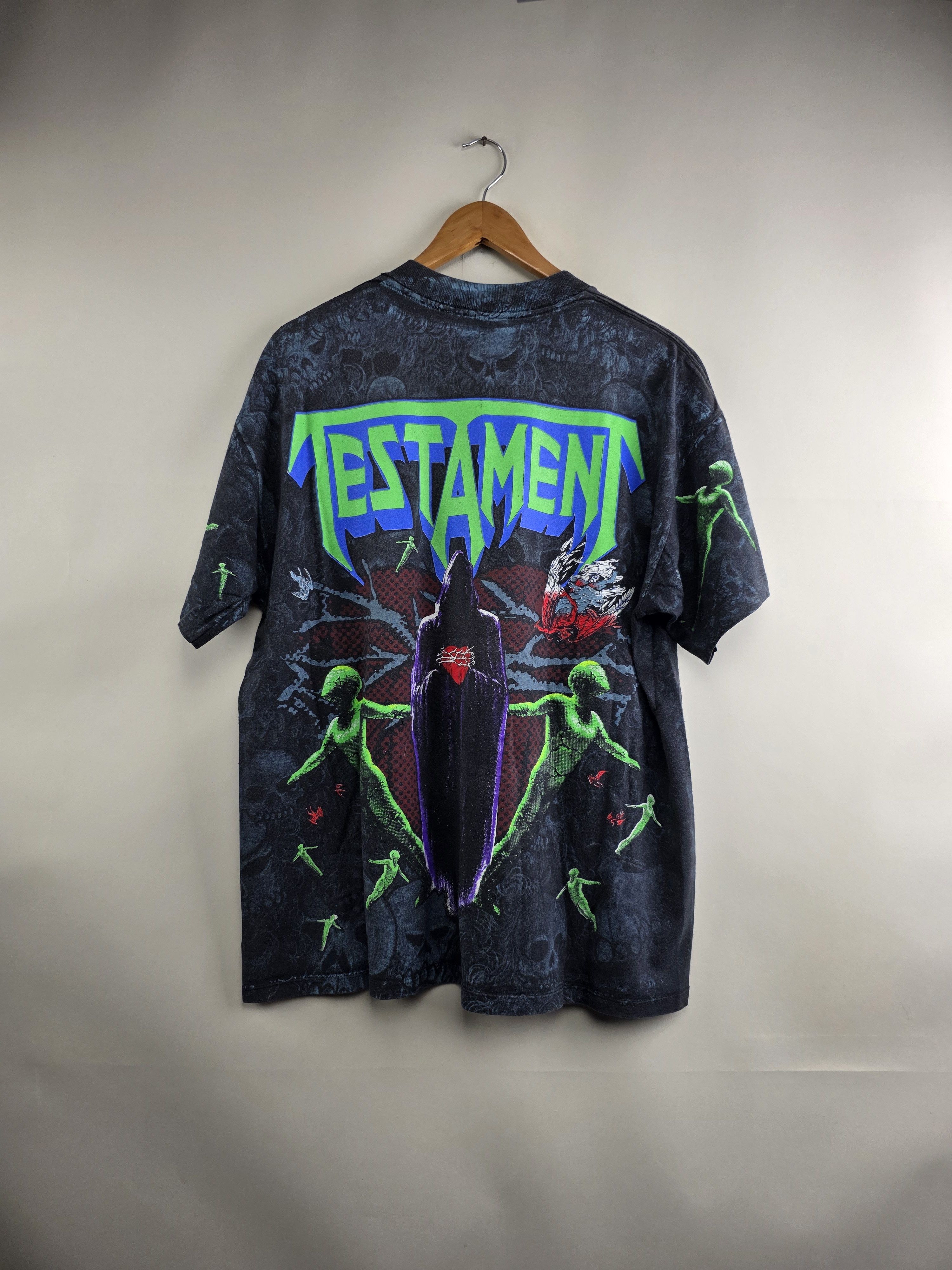 Band Tees × Vintage 1992 Testament All over print XL 23" 29" Size US XL / EU 56 / 4 - 6 Thumbnail