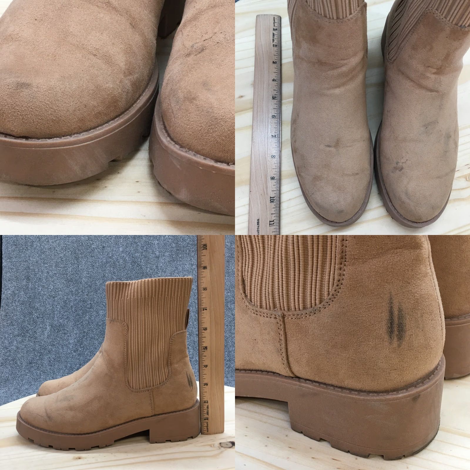 Old Navy Old Navy Chelsea Boots Womens 9 Brown Caramel Chunky Pull On Casual Faux Leather Boots Size US 9 / IT 39 - 8 Thumbnail