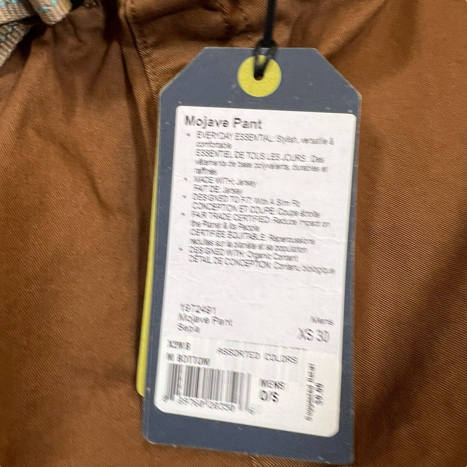 Prana prAna Mojave Pants Mens Sepia Brown Tapered Leg belt Size XS Size US 26 / EU 42 - 5 Thumbnail