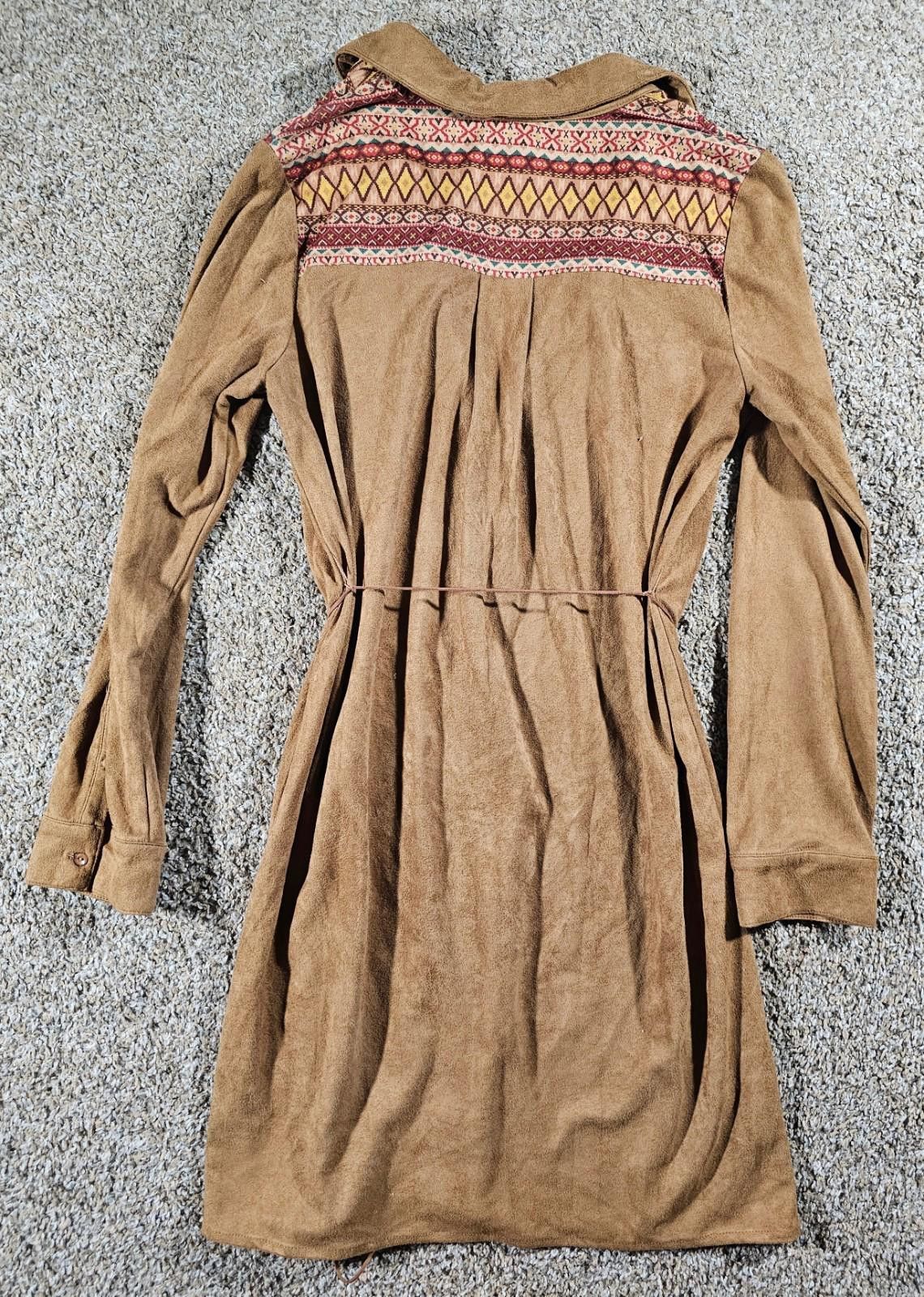 Other Flying Tomato Faux Suede Dress Size L Brown Long Sleeve Boho Size L / US 10 / IT 46 - 7 Thumbnail