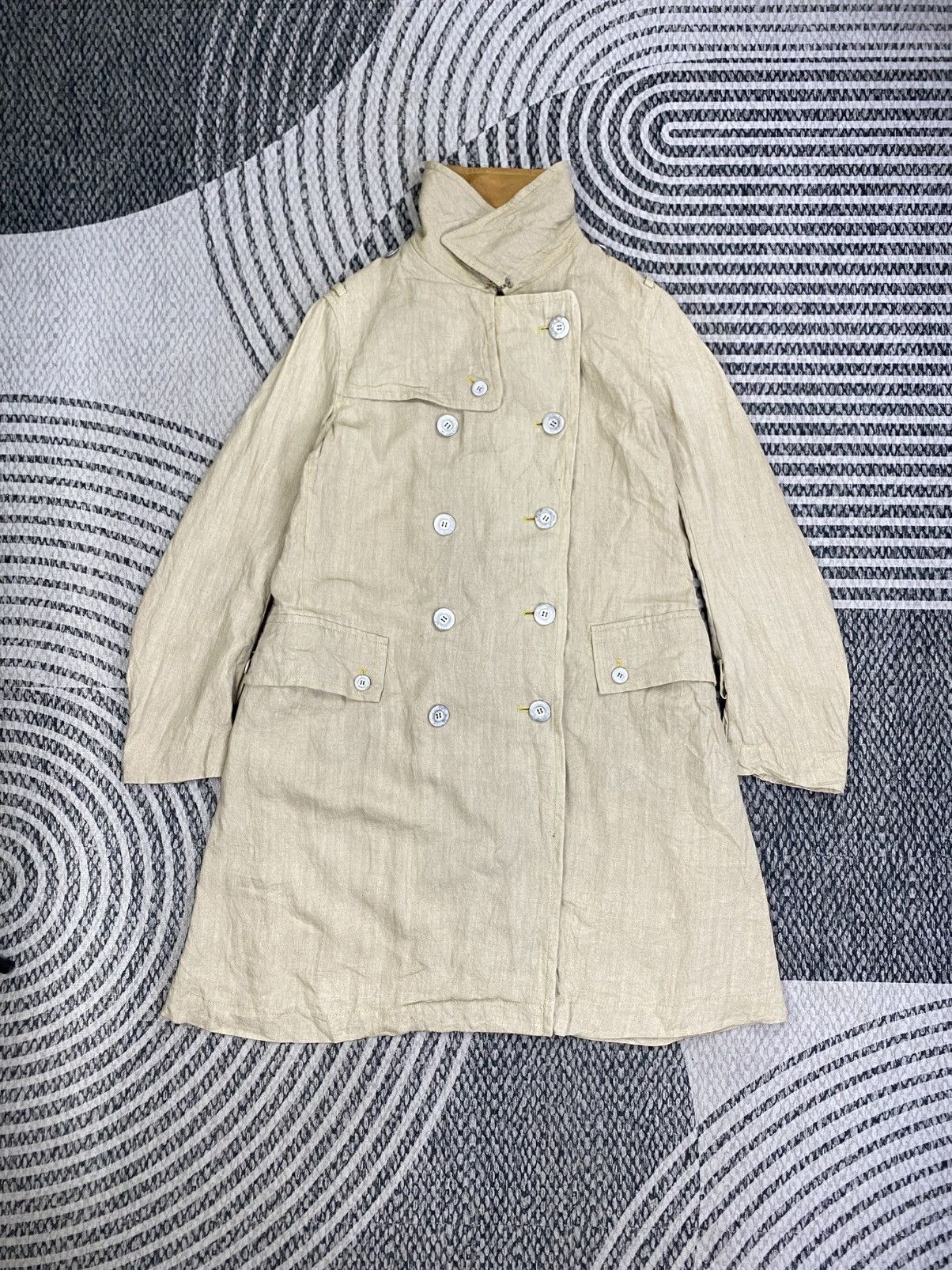 Japanese Brand Vintage Robes & Confections Leather Collar Long Jacket Size US M / EU 48-50 / 2 - 6 Thumbnail