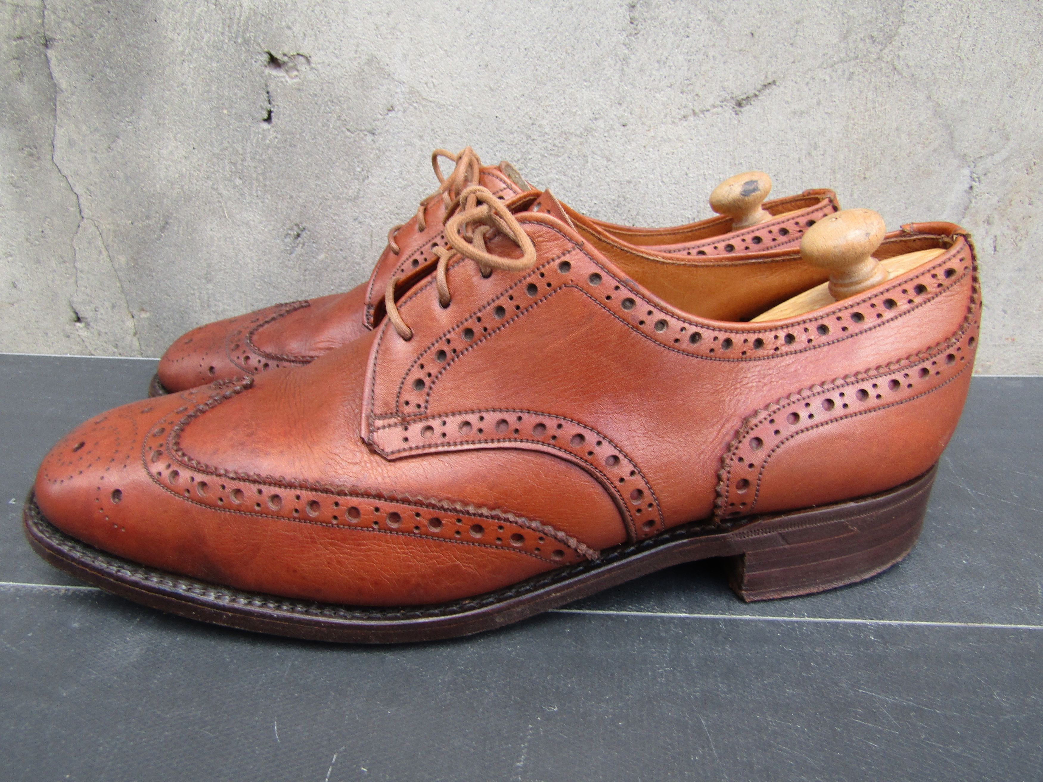 Tricker's Trickers Vintage Wingtip Leather Brogue Derby Size US 8.5 / EU 41-42 - 6 Thumbnail