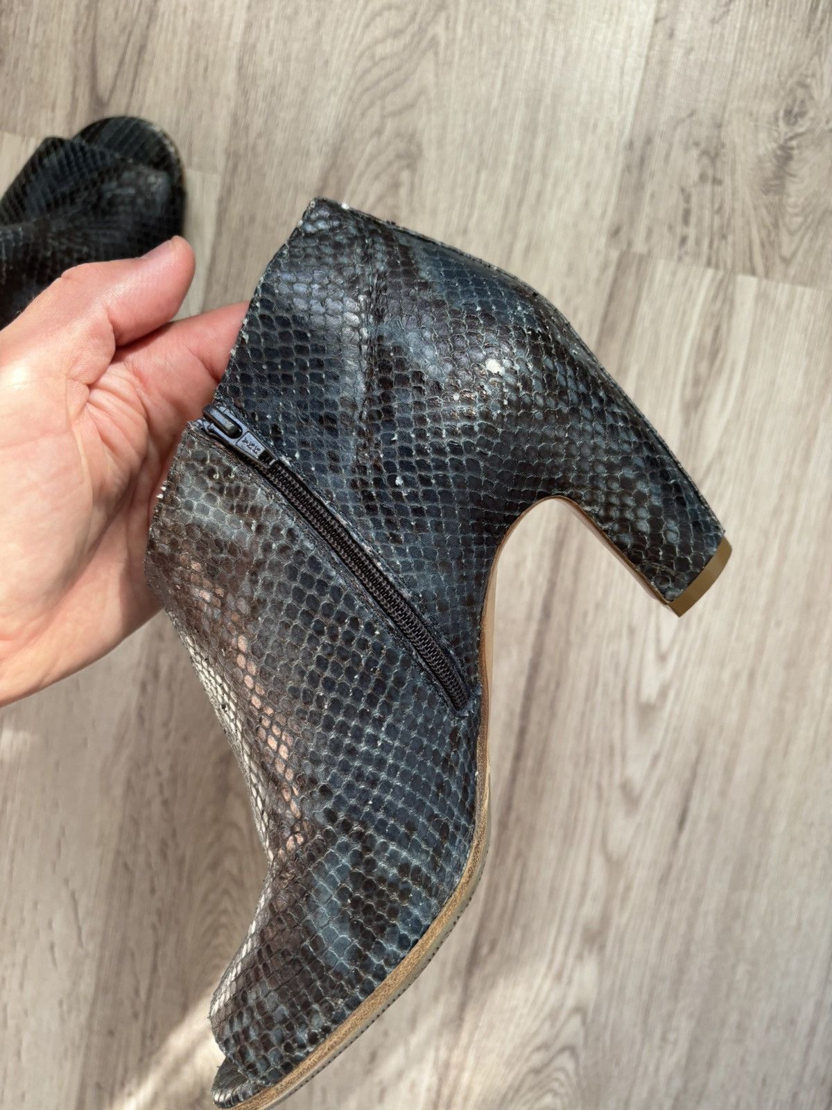 Maison Margiela Maison Martin Margiela Line 22 Snake Print Peep Toe Ankle Size US 8 / IT 38 - 8 Thumbnail
