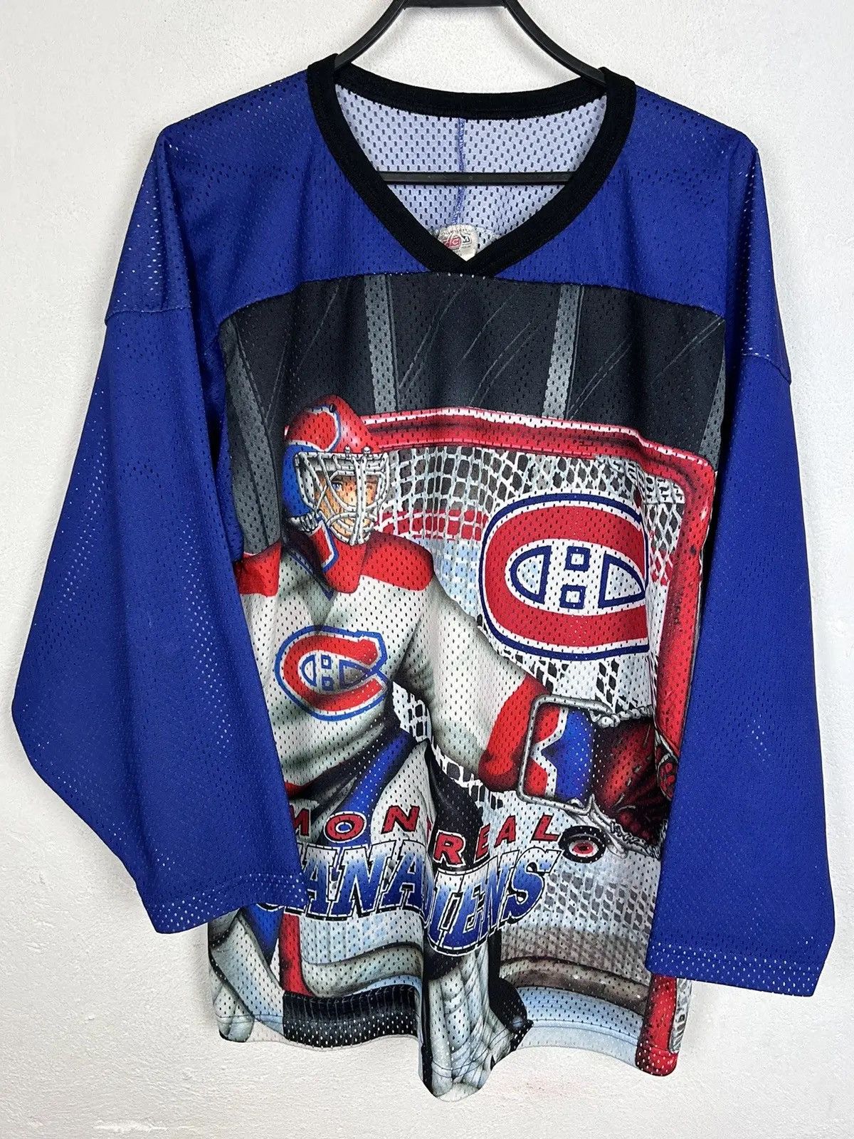 Ccm 80s Vintage CCM Montreal Canadiens Allover Print AOP Jersey Size US M / EU 48-50 / 2 - 1 Thumbnail