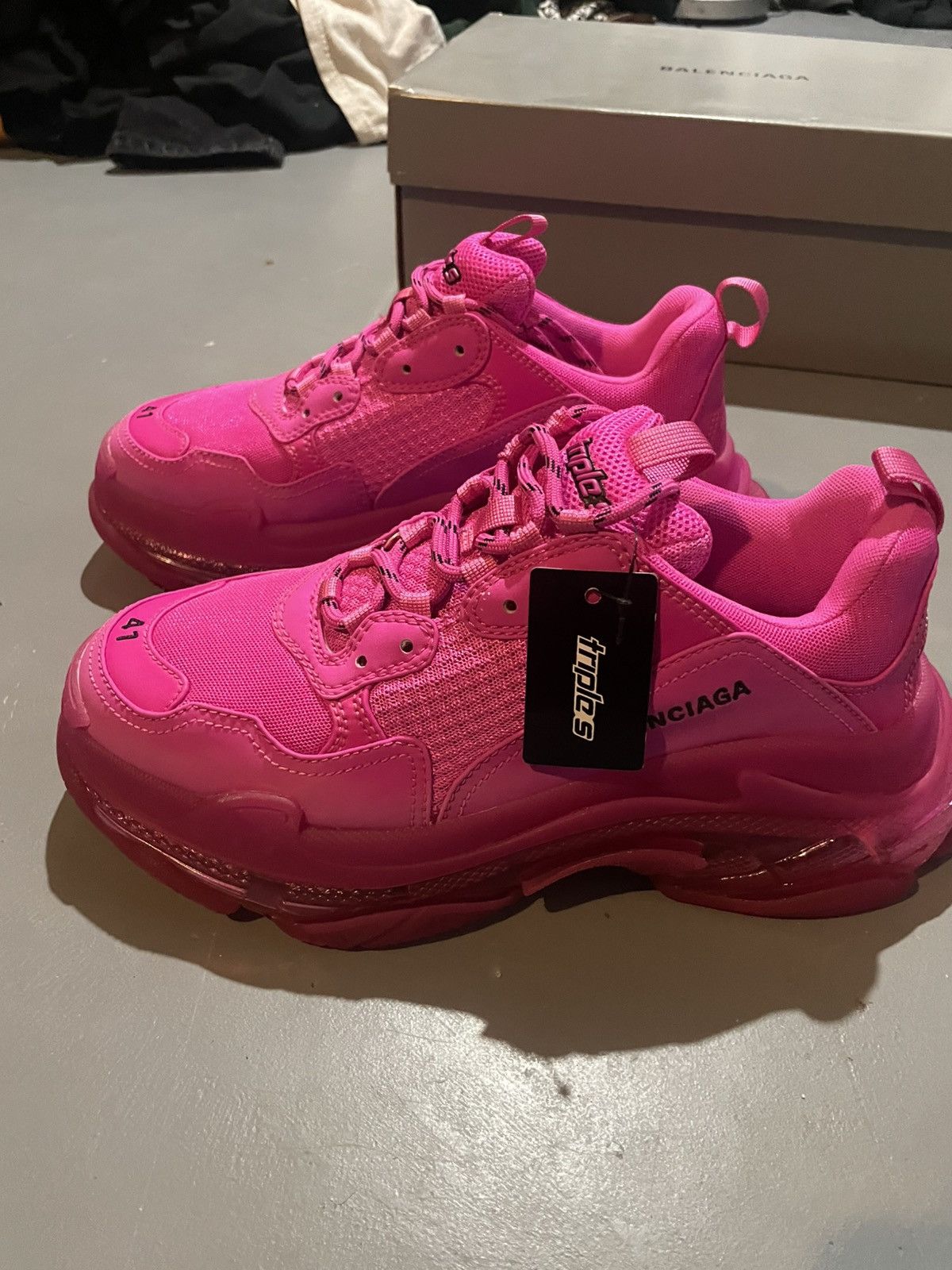 Balenciaga Balenciaga Hot Pink Clear Sole Triple S Brand New With Tags Size US 9 / EU 42 - 3 Thumbnail