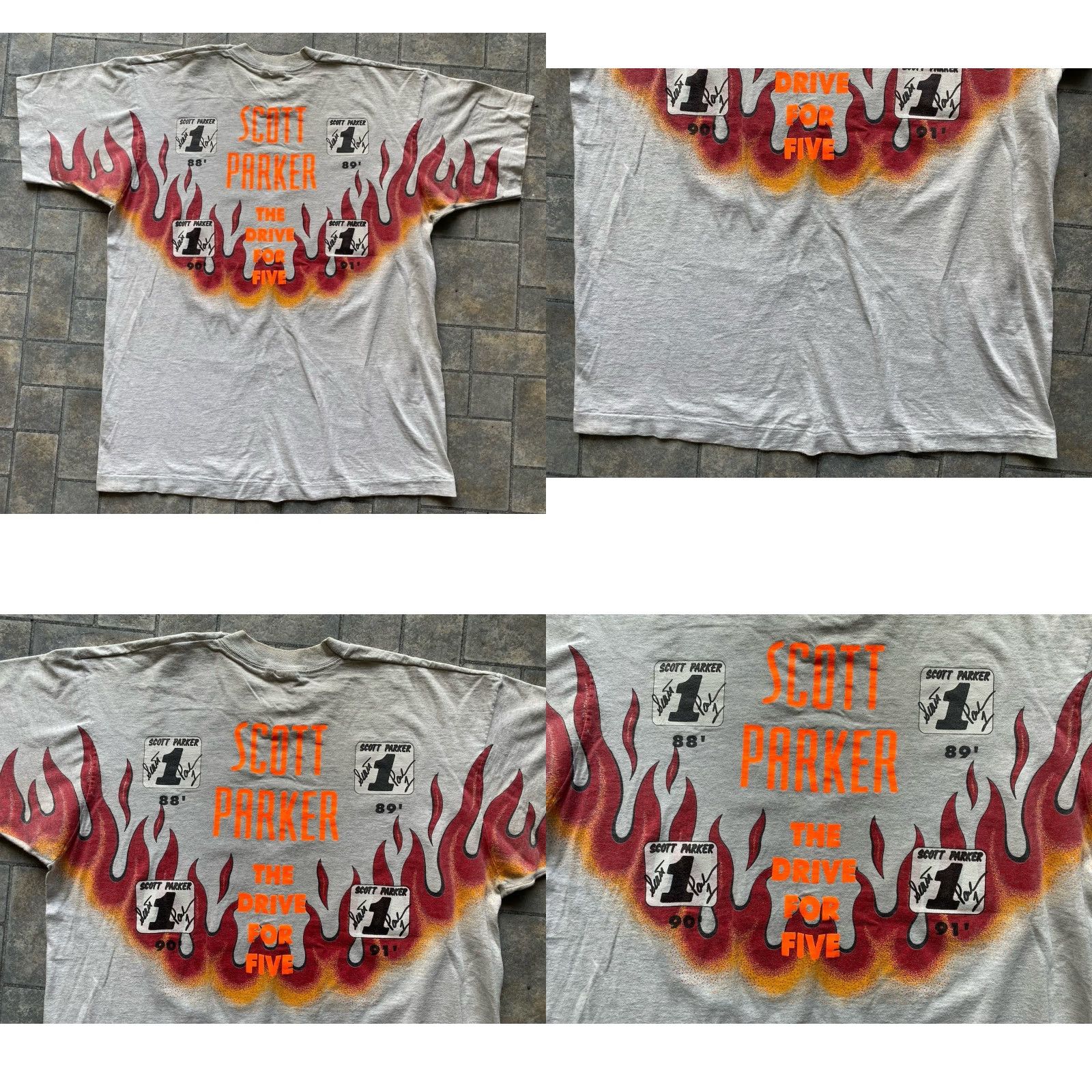 Fruit Of The Loom VINTAGE Scott Parker #2 Autographed T Shirt Men’s XL Gray Short Sleeve Harley Flames Size US XL / EU 56 / 4 - 9 Thumbnail