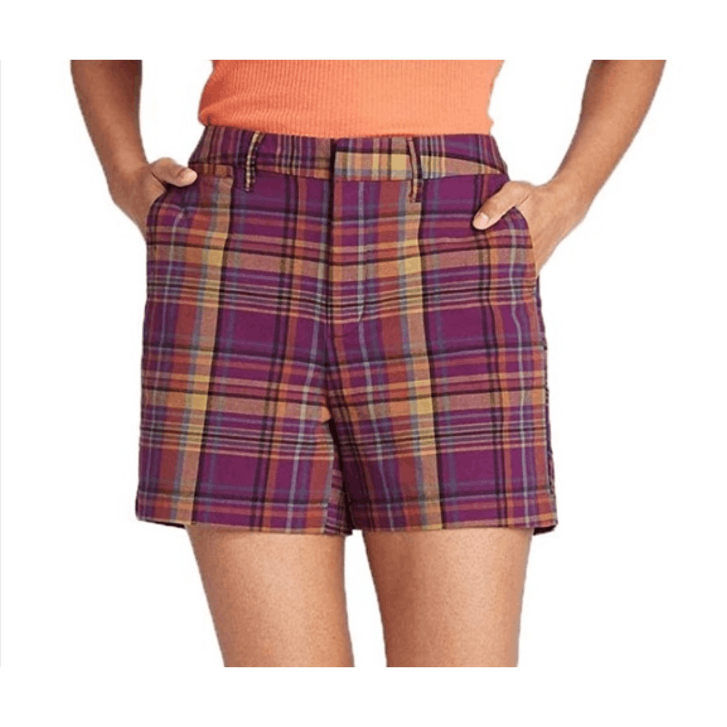 Other A New Day Purple Plaid Stretch Shorts 4 Size 27" / US 4 / IT 40 - 1 Thumbnail