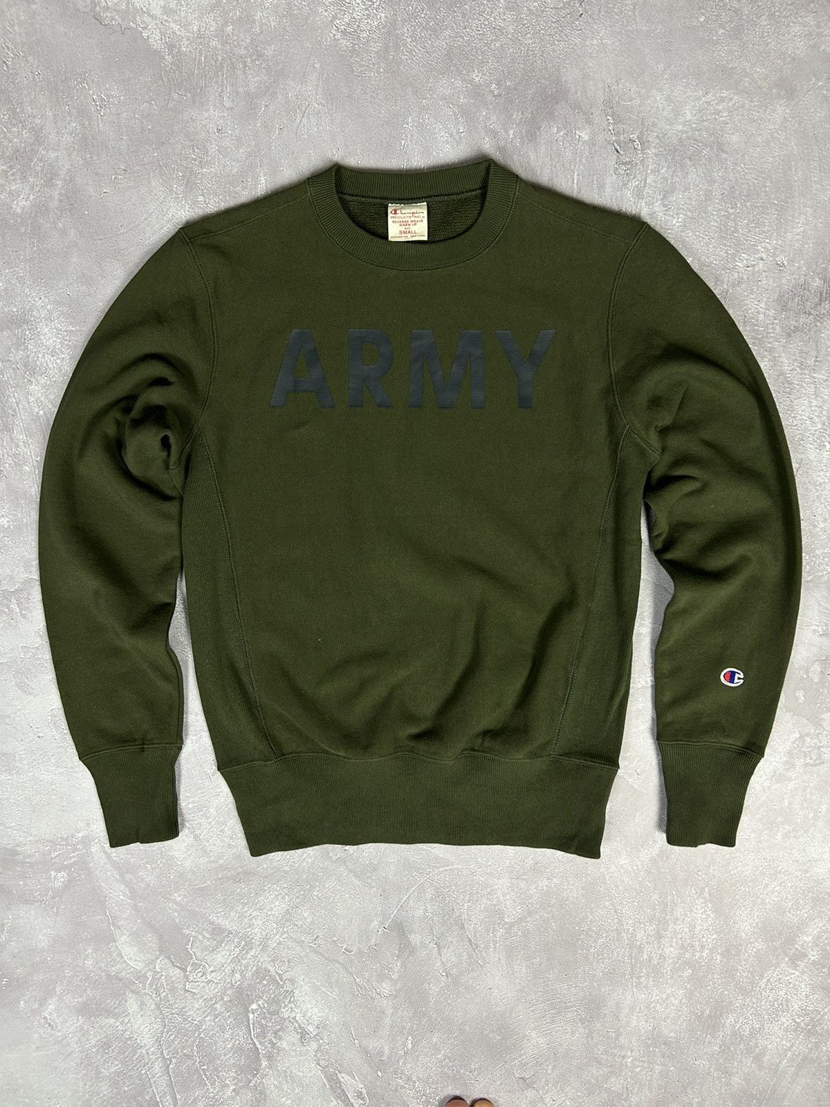 Champion × Vintage Vintage Champion ARMY Khaki Sweatshirt Size S Size US S / EU 44-46 / 1 - 1 Thumbnail