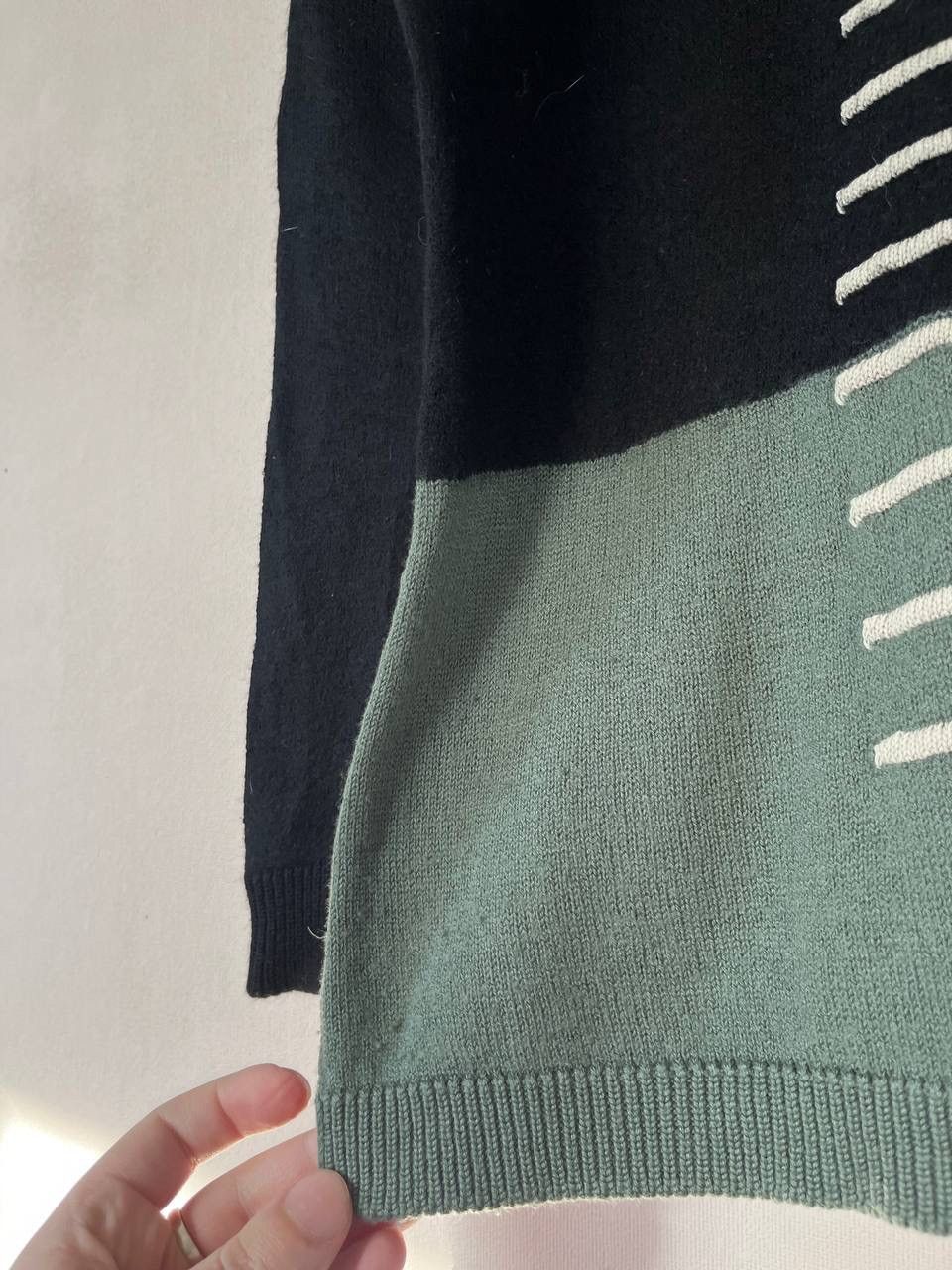 Rick Owens Rick Owens Wool Colorblock Striped Sweater Black Moss Pearl Size US S / EU 44-46 / 1 - 5 Thumbnail
