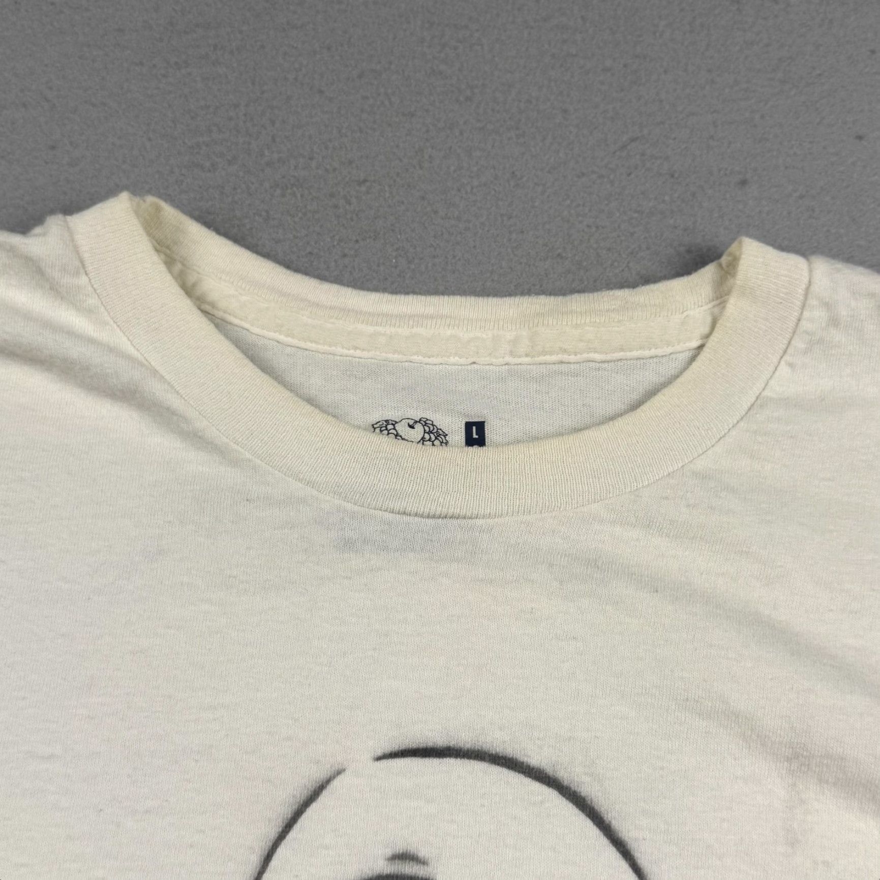 Fruit Of The Loom Fruit of the Loom Shirt Mens Large Ivory Graphic Tee Americancer Back Graffiti 90s Style Crew Neck Short Sleeve Size US L / EU 52-54 / 3 - 5 Thumbnail