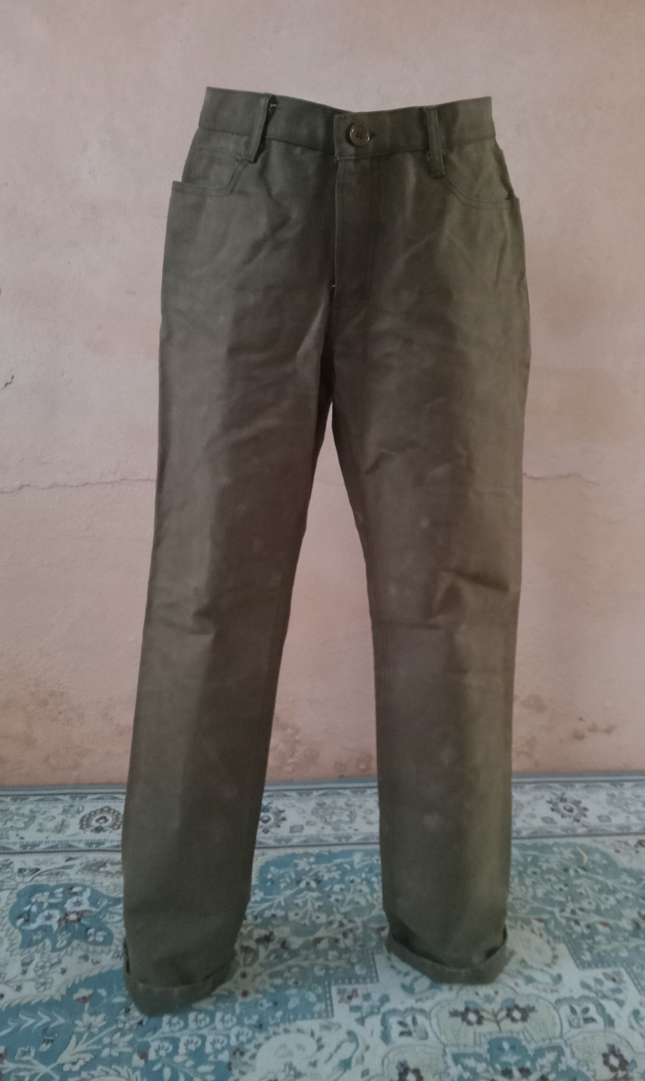 image of Vintage Adam Et Rope Heavyweight Jeans in Green Brown, Men's (Size 31)