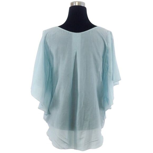 Other NWT Karen Kane Aqua Silver Flutter Slv Silk Top | Coastal Me Size M / US 6-8 / IT 42-44 - 6 Thumbnail