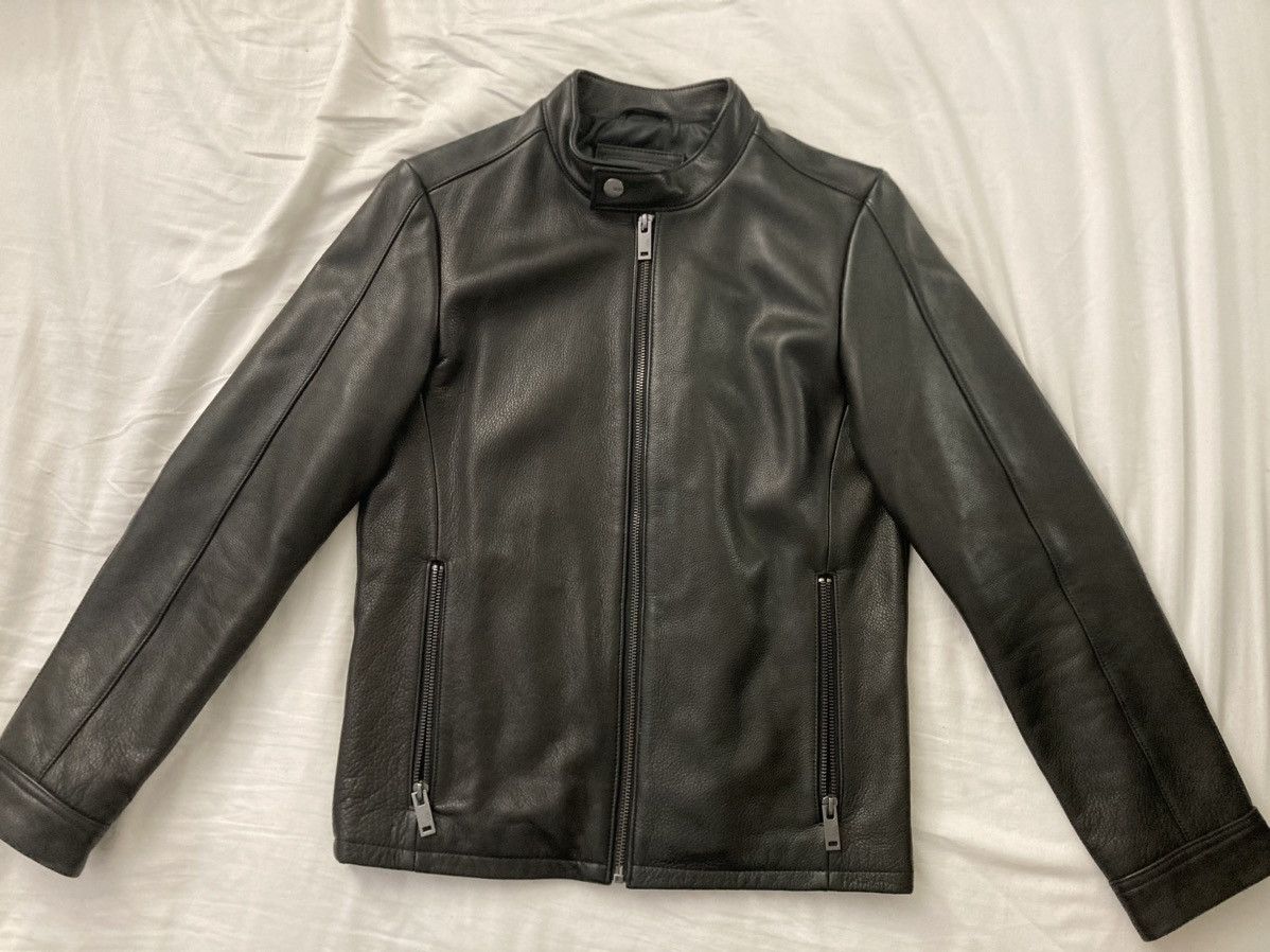 image of UGG Orlando Leather Jacket in Black, Men's (Size XS)