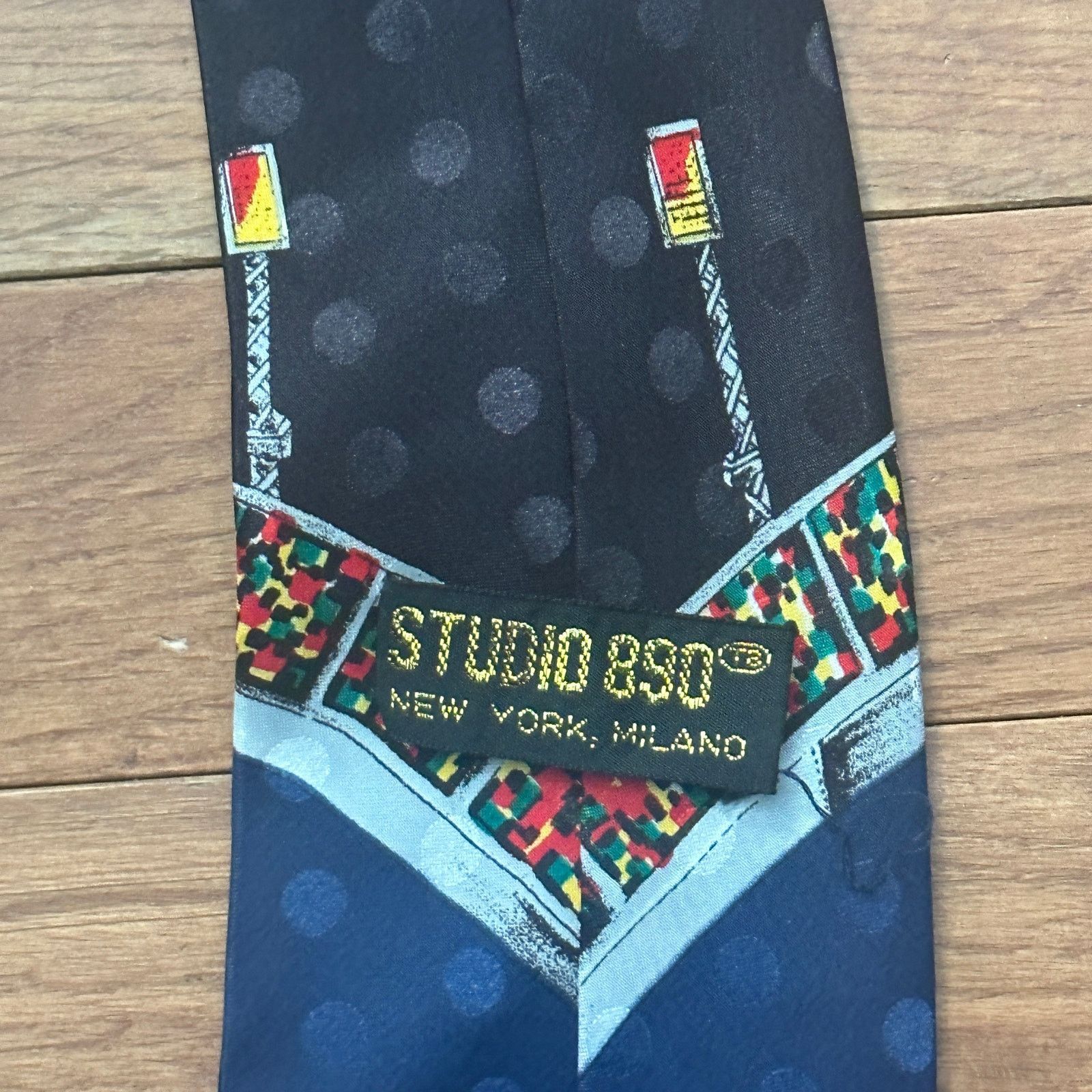 Vintage Vintage Mem's Studio 890 Silk Baseball Novelty Neck Tie Size ONE SIZE - 3 Thumbnail