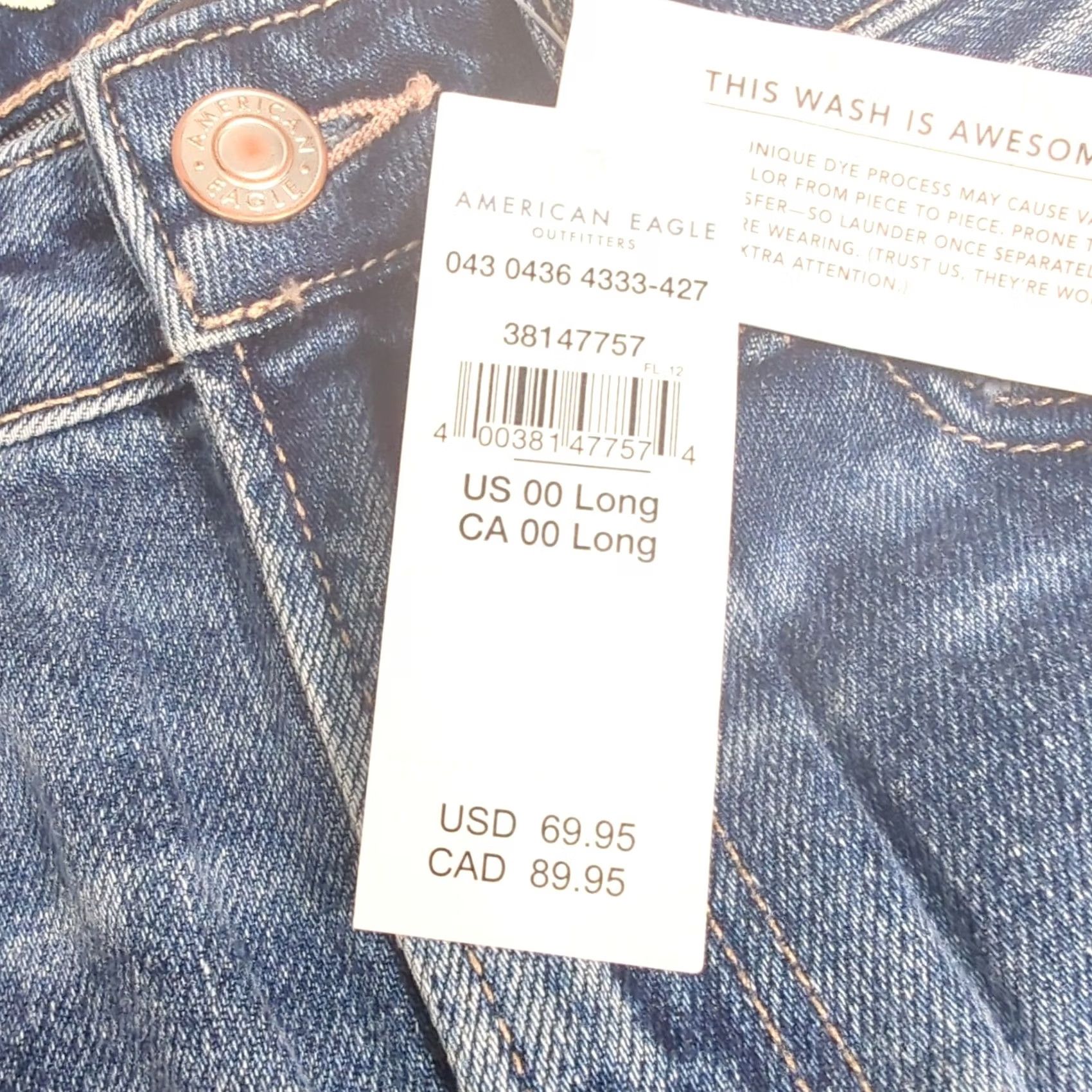 American Eagle Outfitters NEW Threat Whiskey Factory Distressed Mom Ankle Jeans Mens Truck Size Reset Ordered Boutique Size 24" / US 00 / IT 34 - 4 Thumbnail