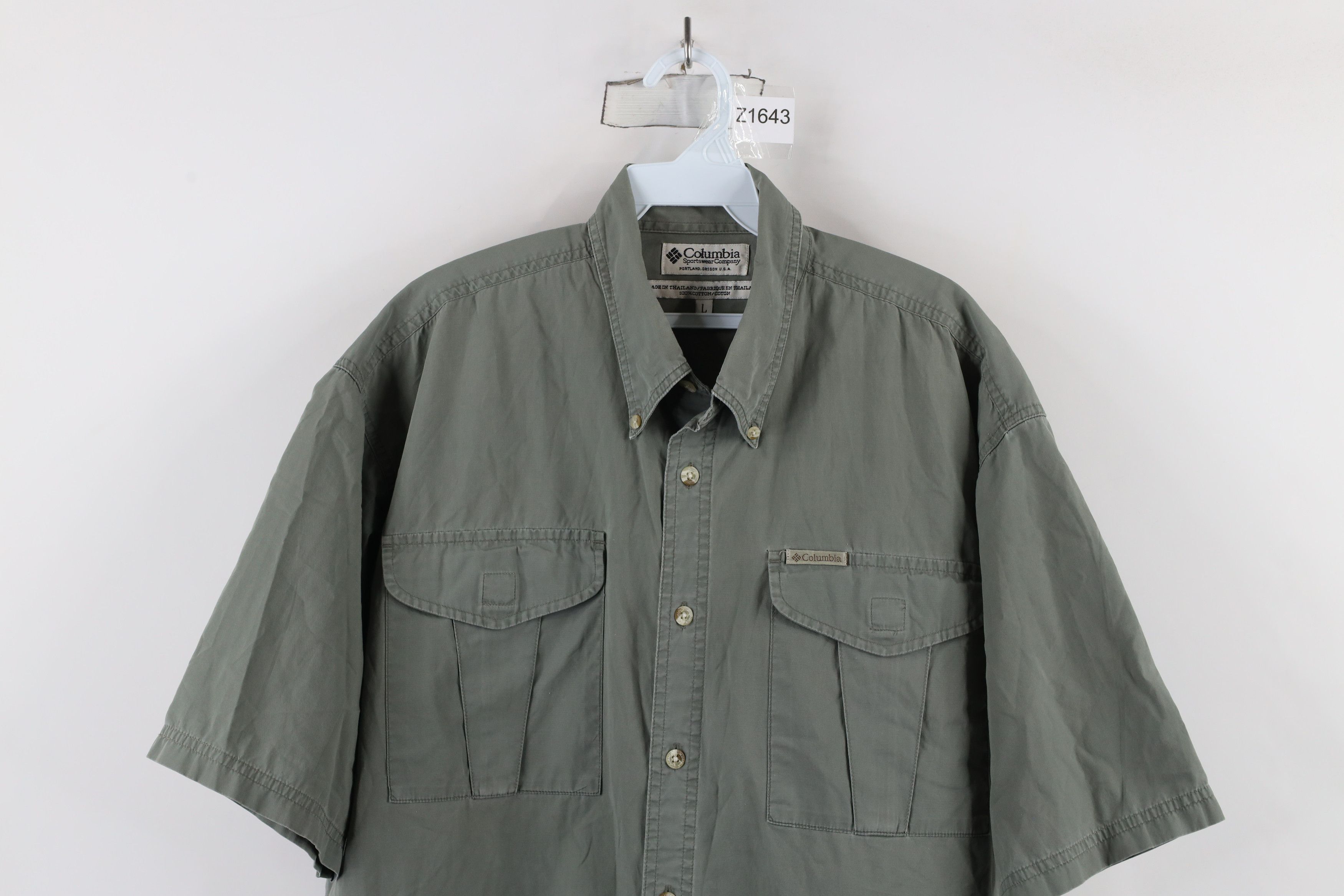 Columbia × Vintage Vintage 90s Columbia Spell Out Short Sleeve Button Shirt Size US L / EU 52-54 / 3 - 2 Thumbnail